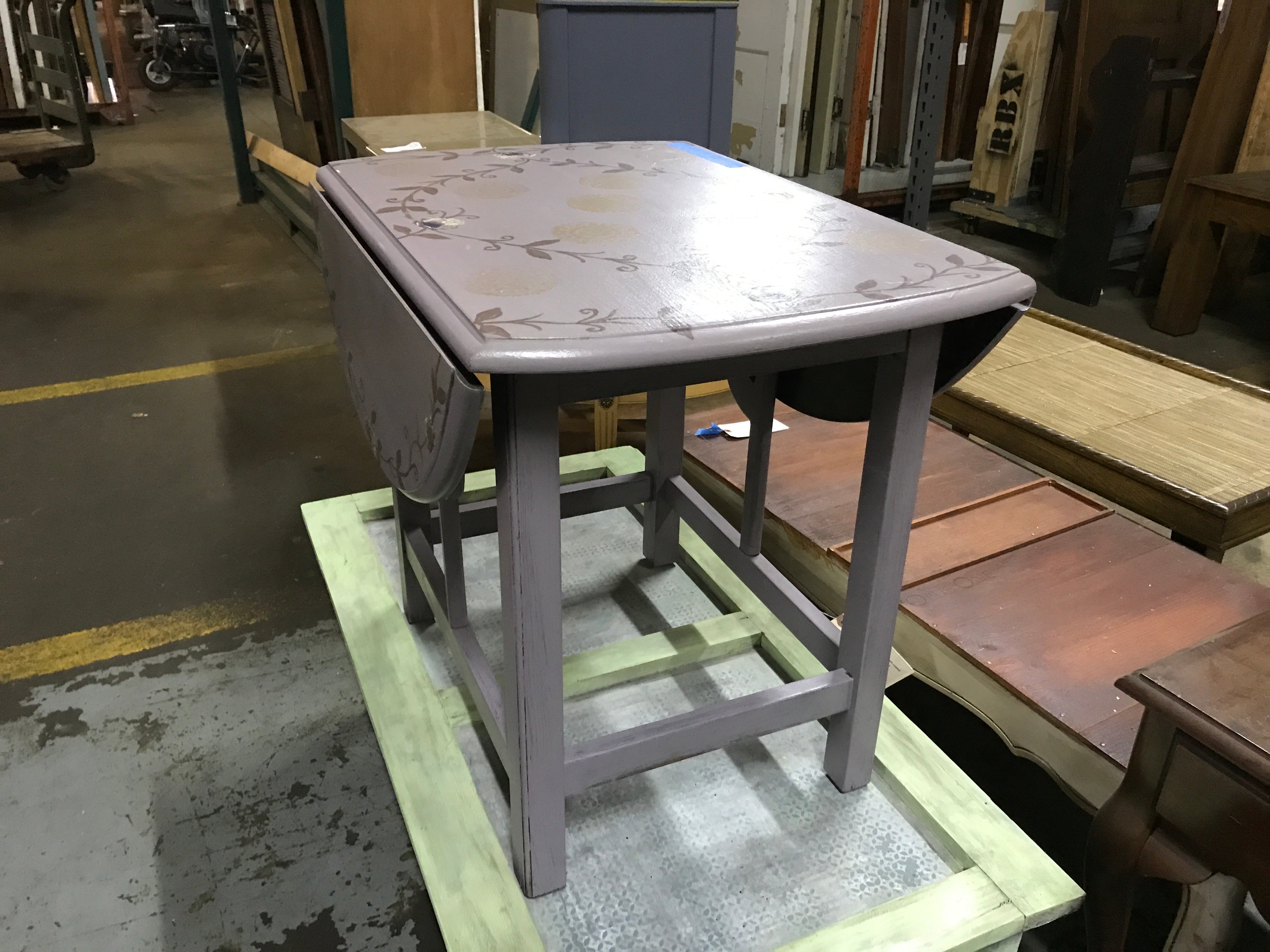 Small Drop Leaf Table- Floral Design