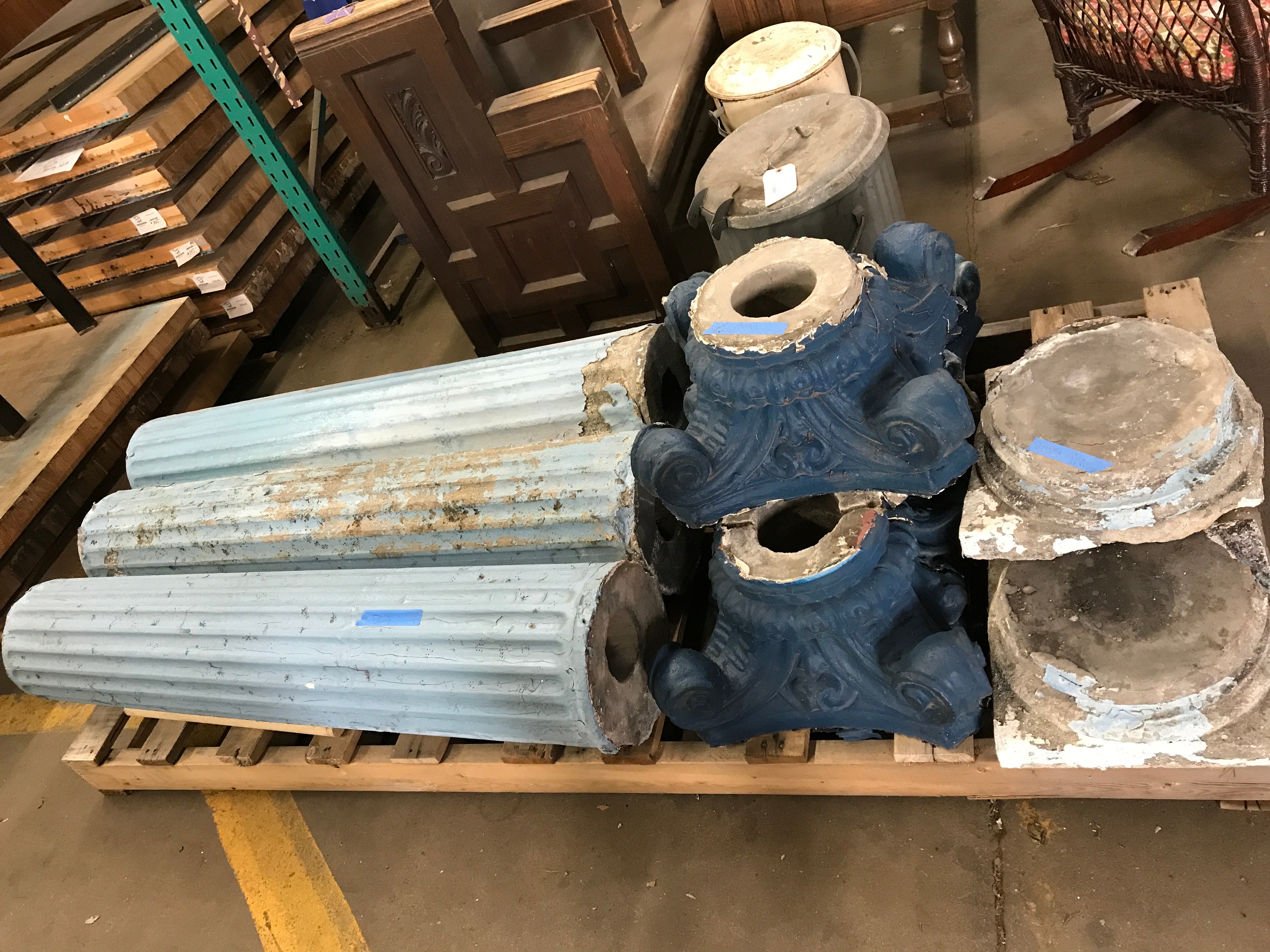 Set of Three Concrete Columns