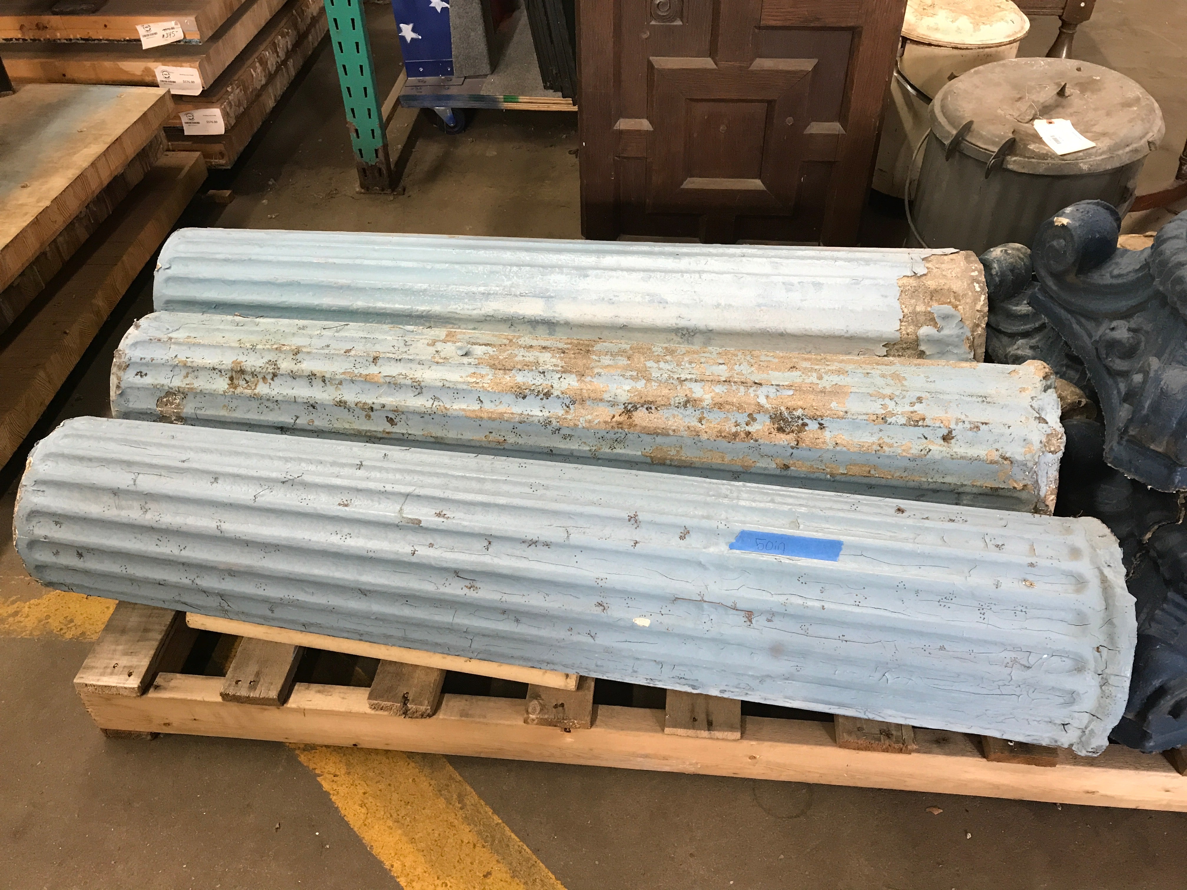 Set of Three Concrete Columns
