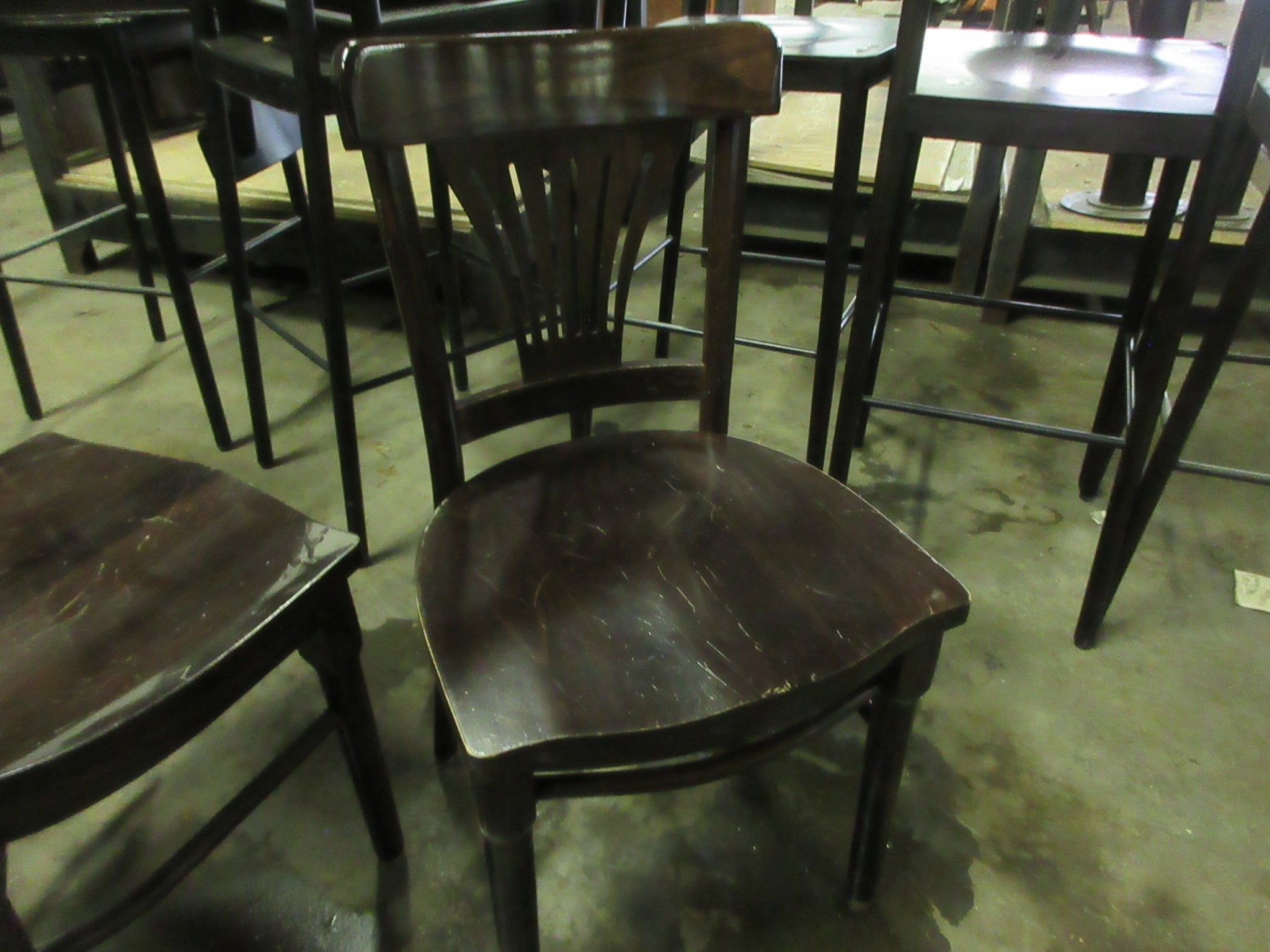 Wood Fan Back Restaurant Chair