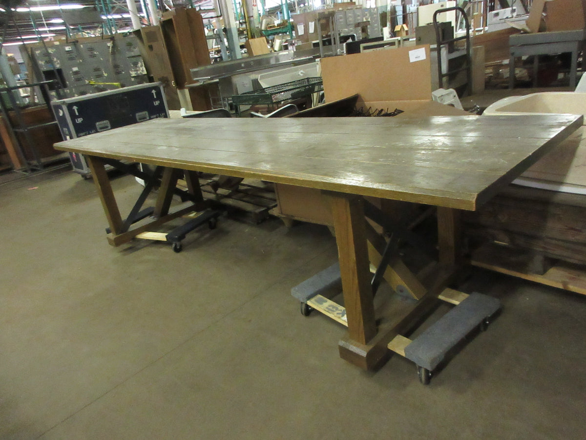 Rework Long Table Long Wood Dining Table 10' – Rebuilders Xchange