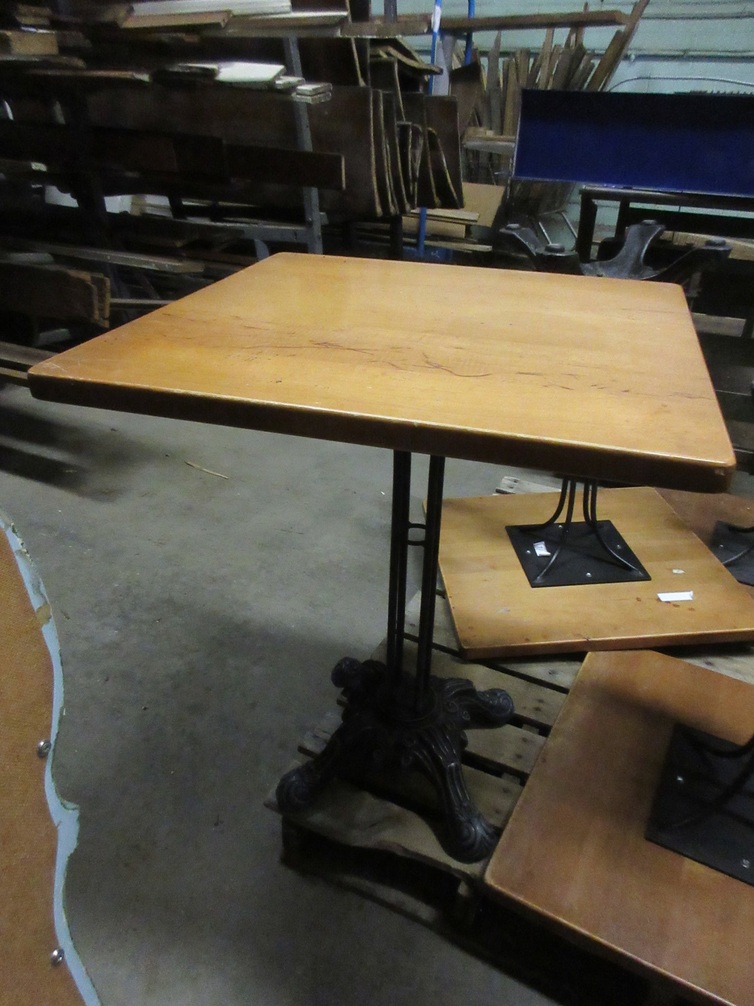 Wood Dining Table with Metal Base