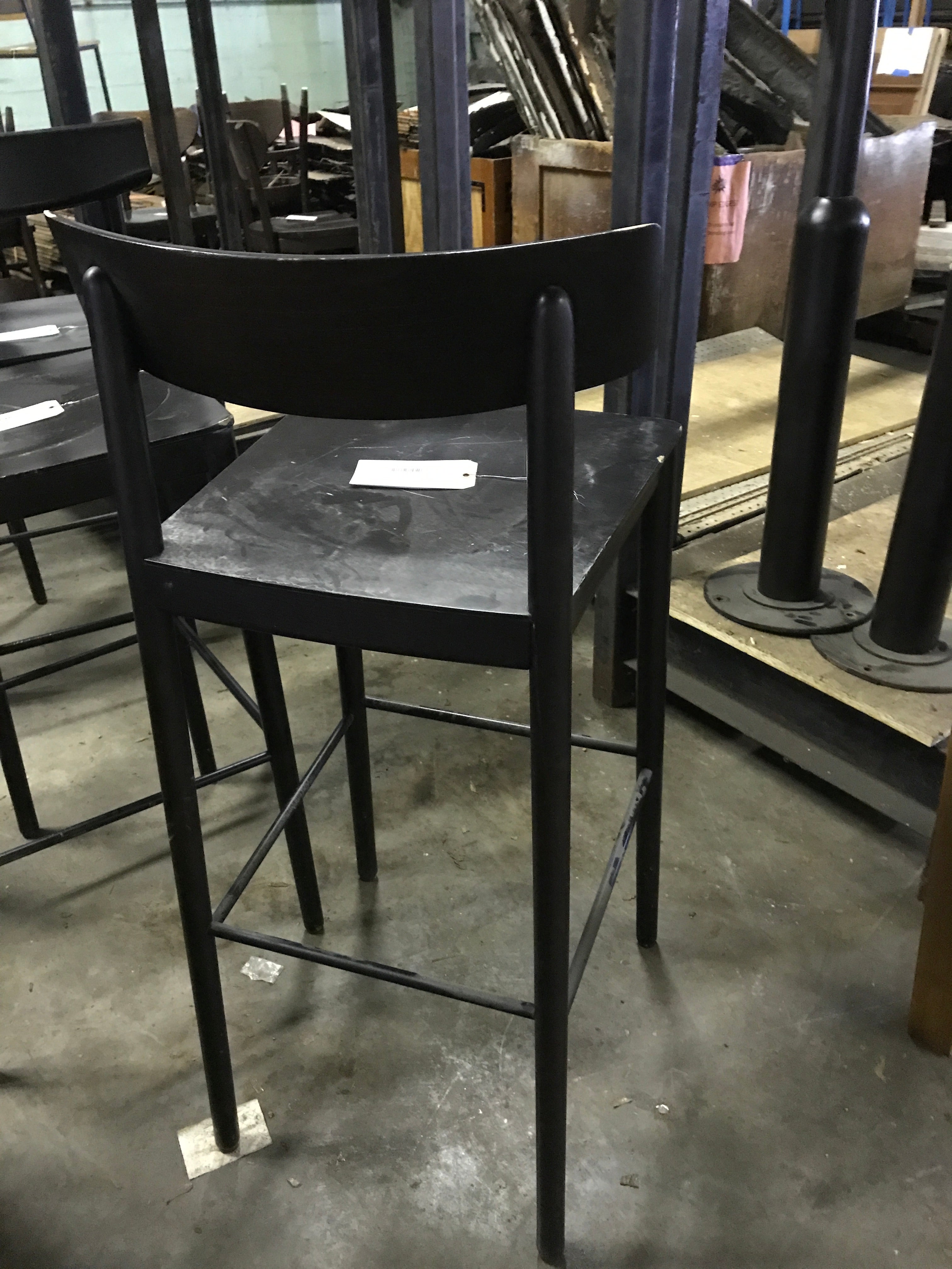 Wood Bar Height Chair- Black