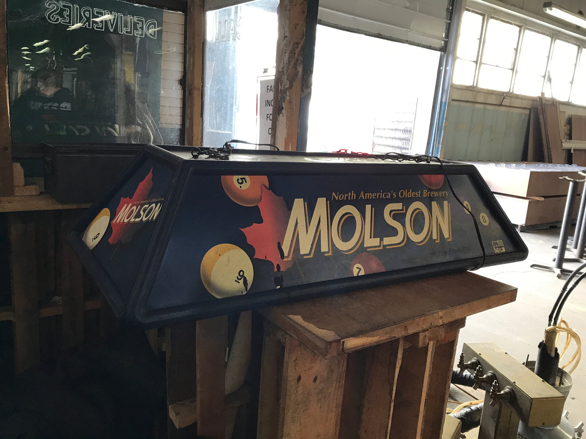 Molson Pool Table Overhead Light Fixture Rebuilders Xchange