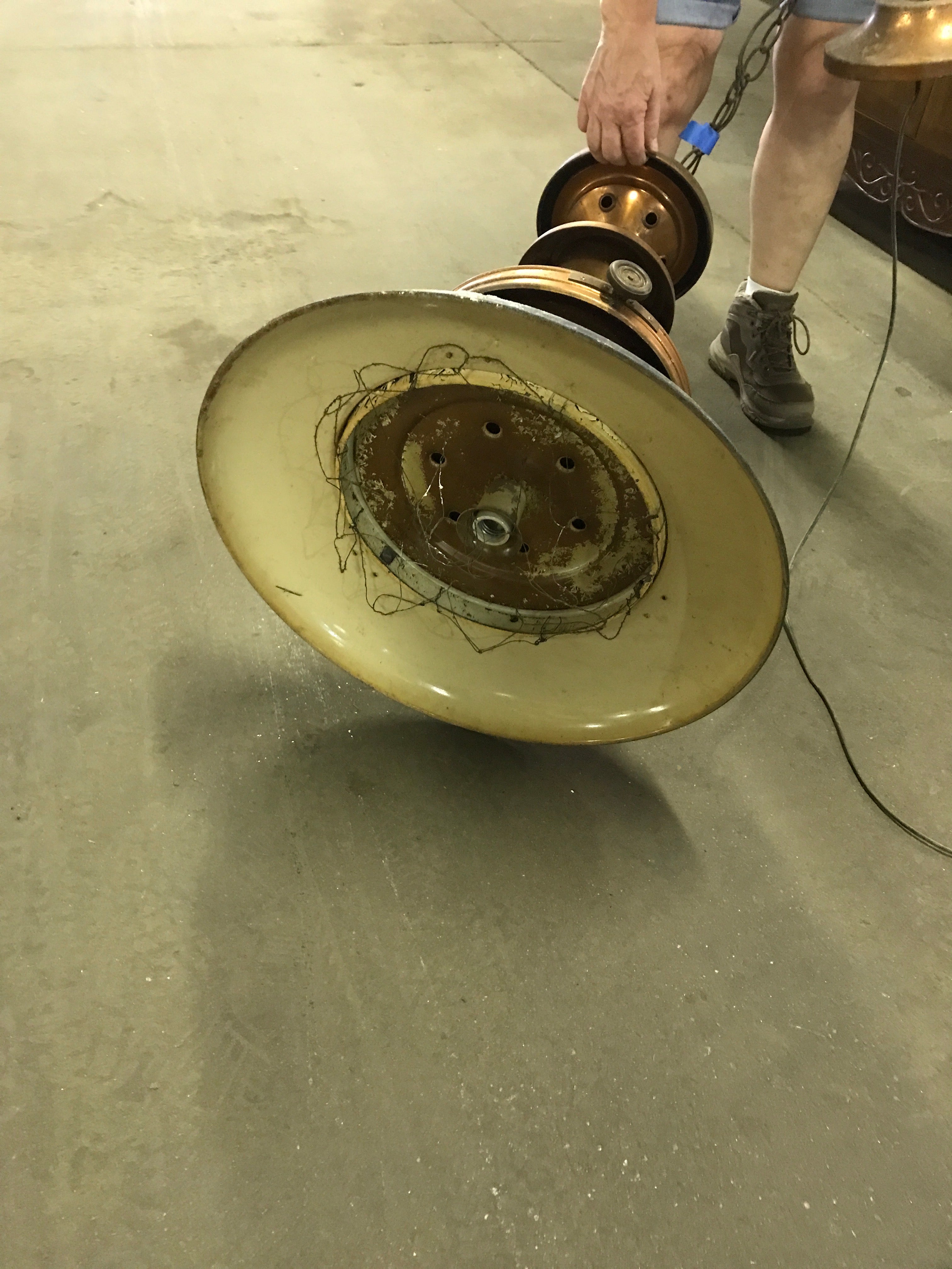 Copper Pendant Light  30" H 22"D