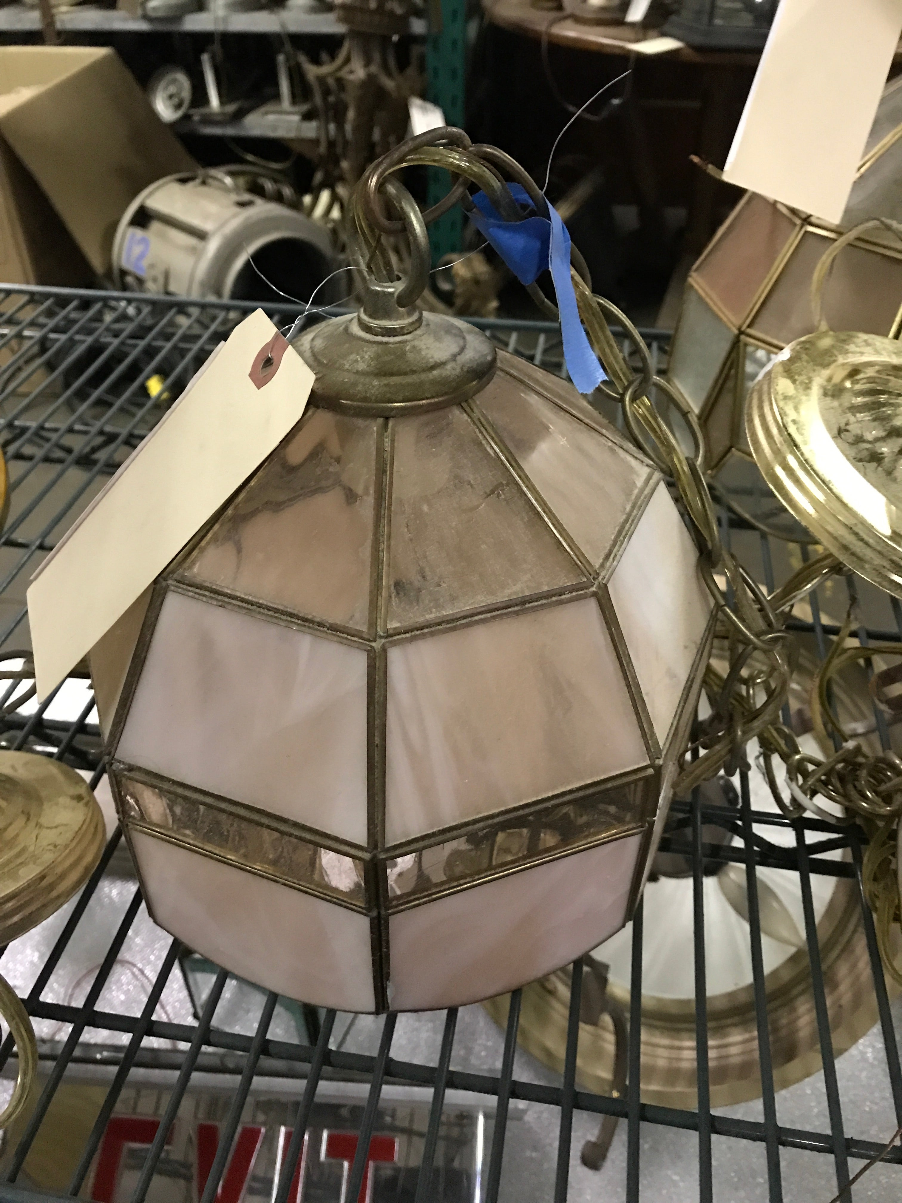 Vintage Brass Tiffany Style Shade