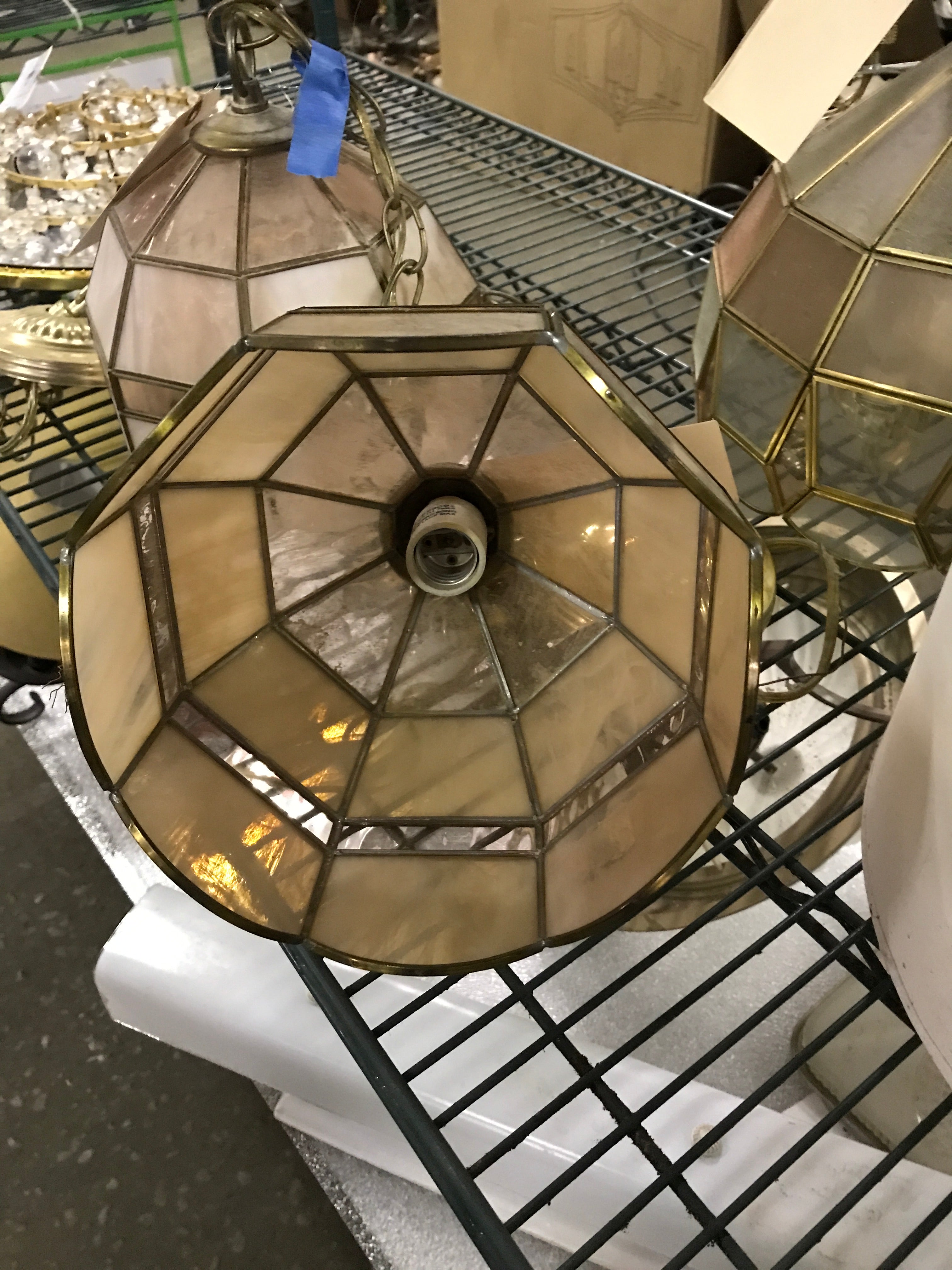 Vintage Brass Tiffany Style Shade