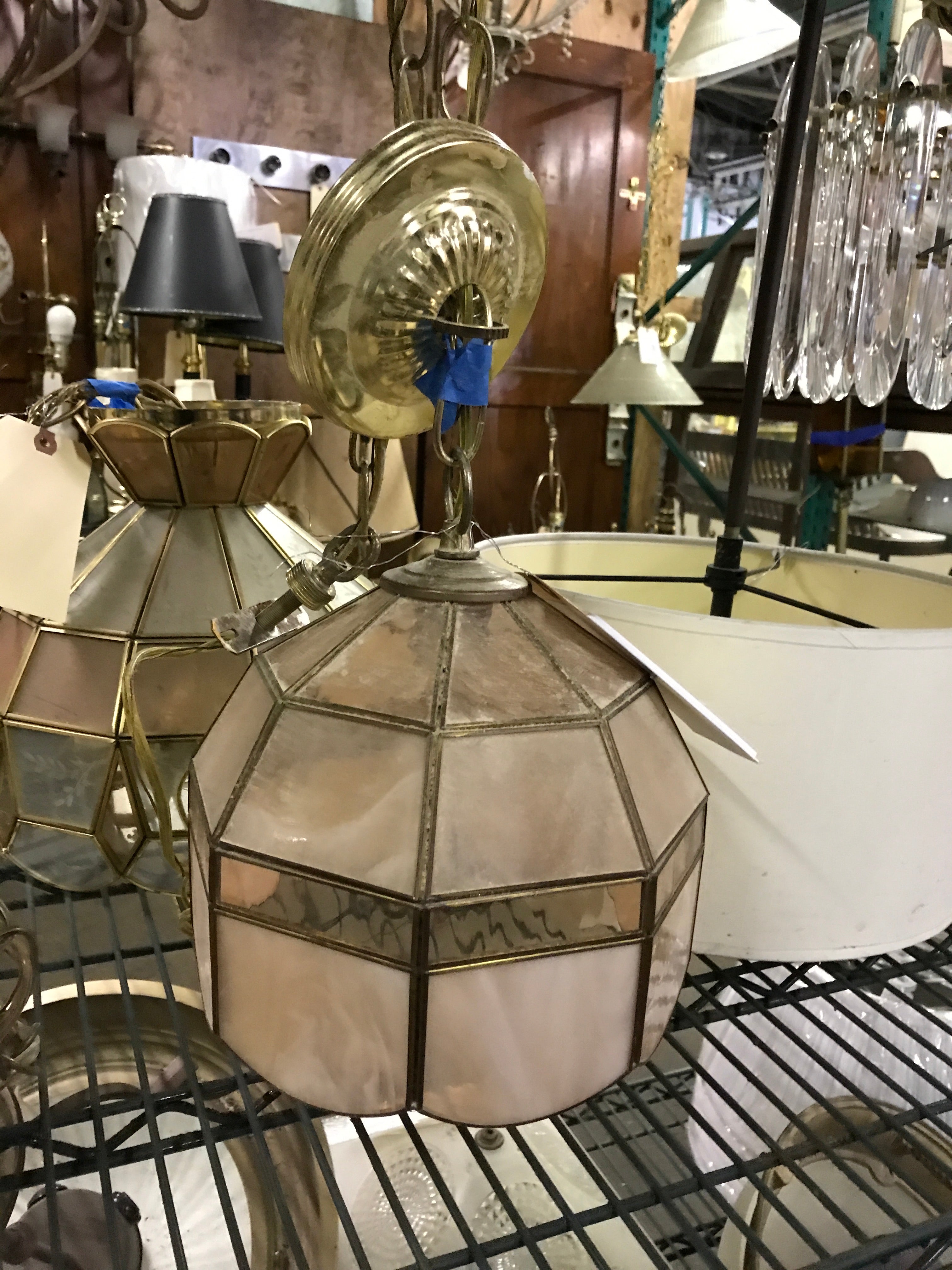 Vintage Brass Tiffany Style Shade