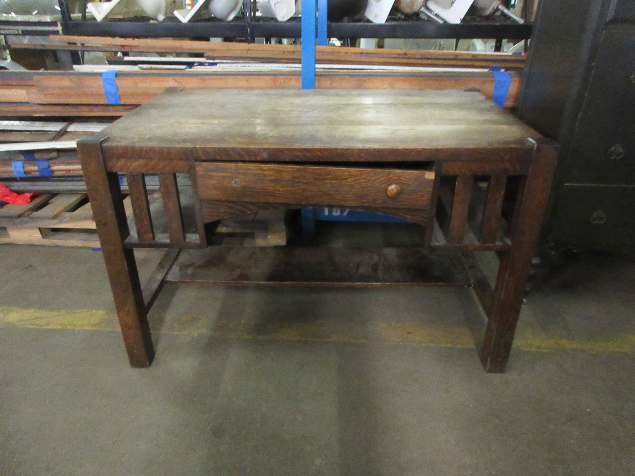 Arts and Crafts Style Mission Oak Desk Center Drawer