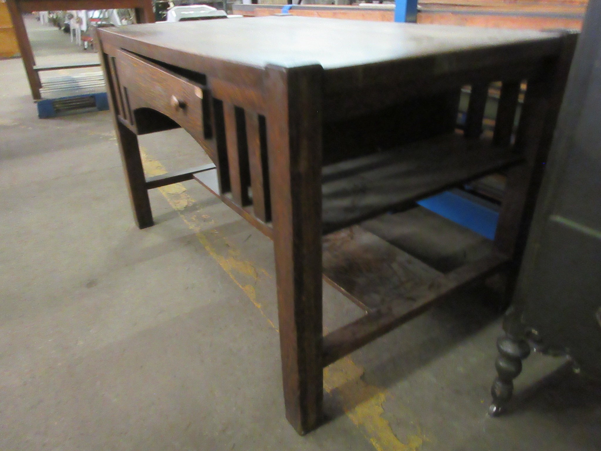 Arts and Crafts Style Mission Oak Desk Center Drawer