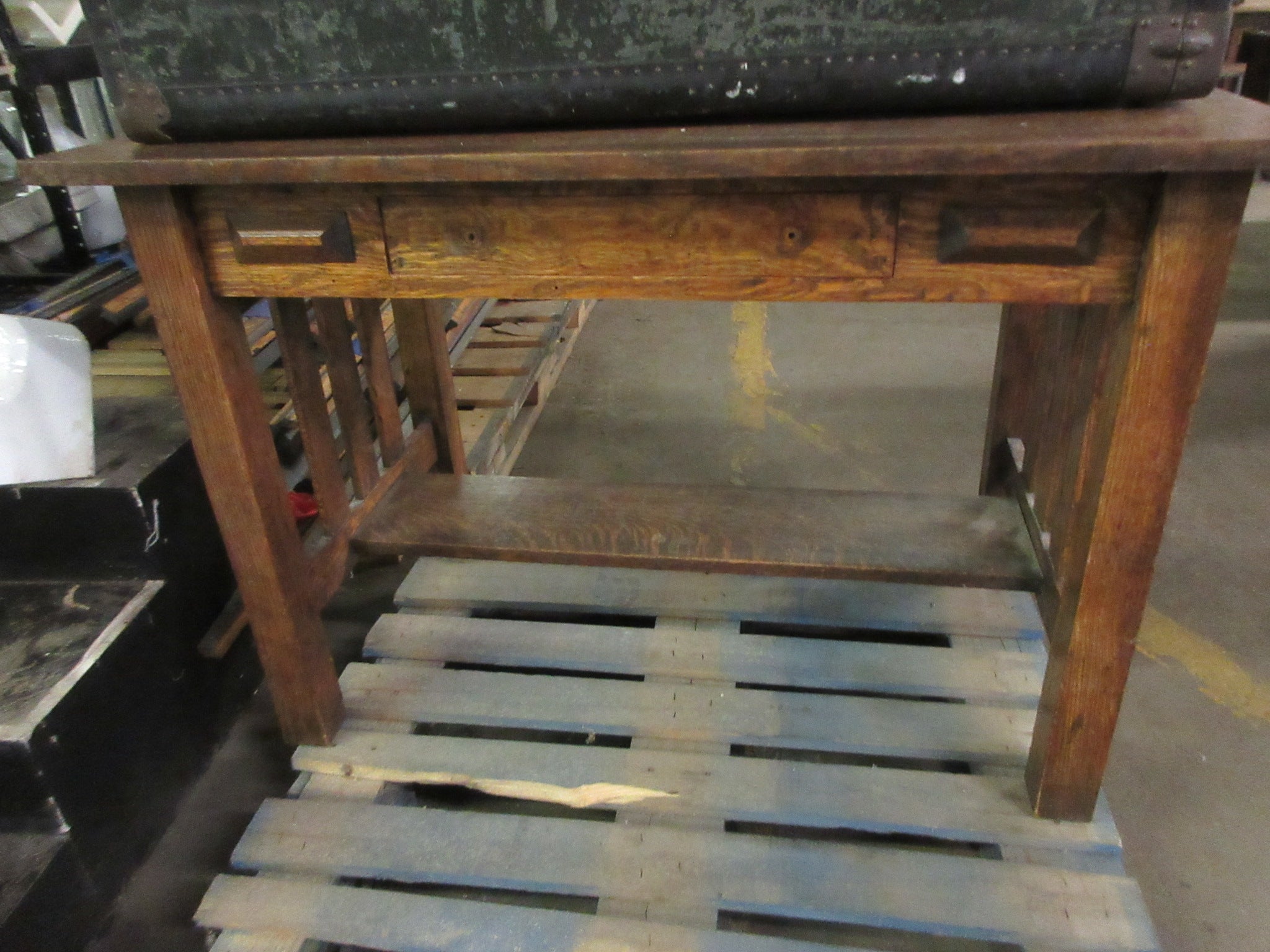 Arts and Crafts Style Mission Oak Desk 3- Drawer