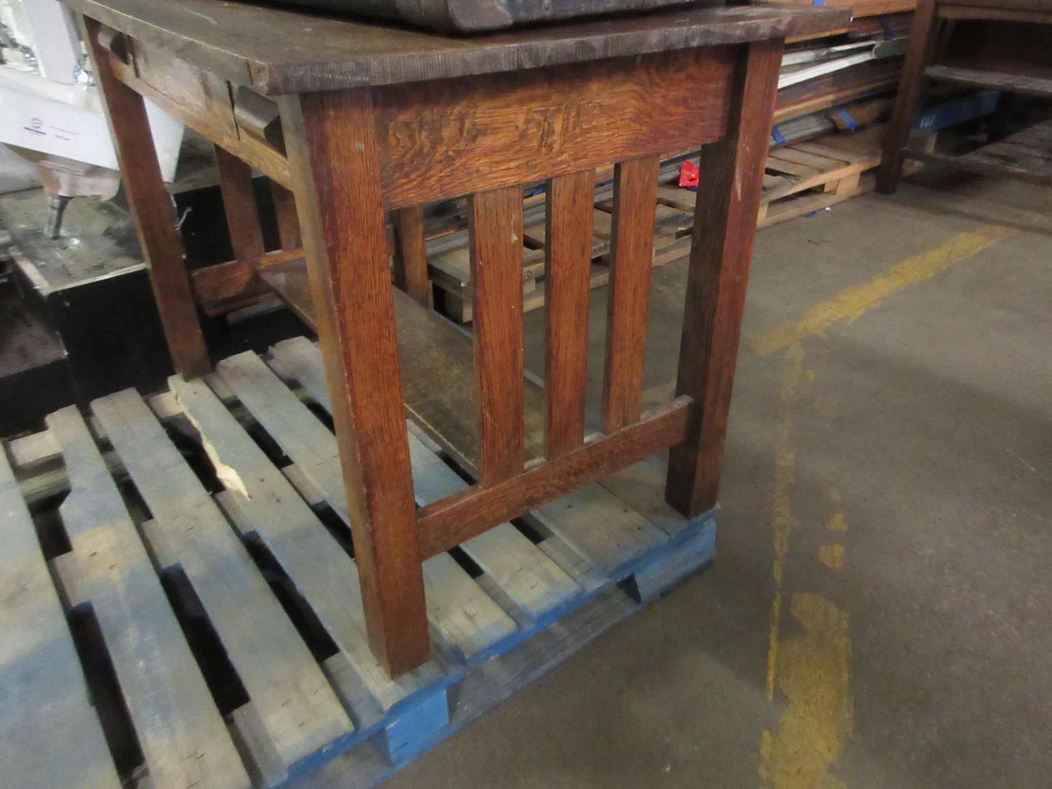 Arts and Crafts Style Mission Oak Desk 3- Drawer