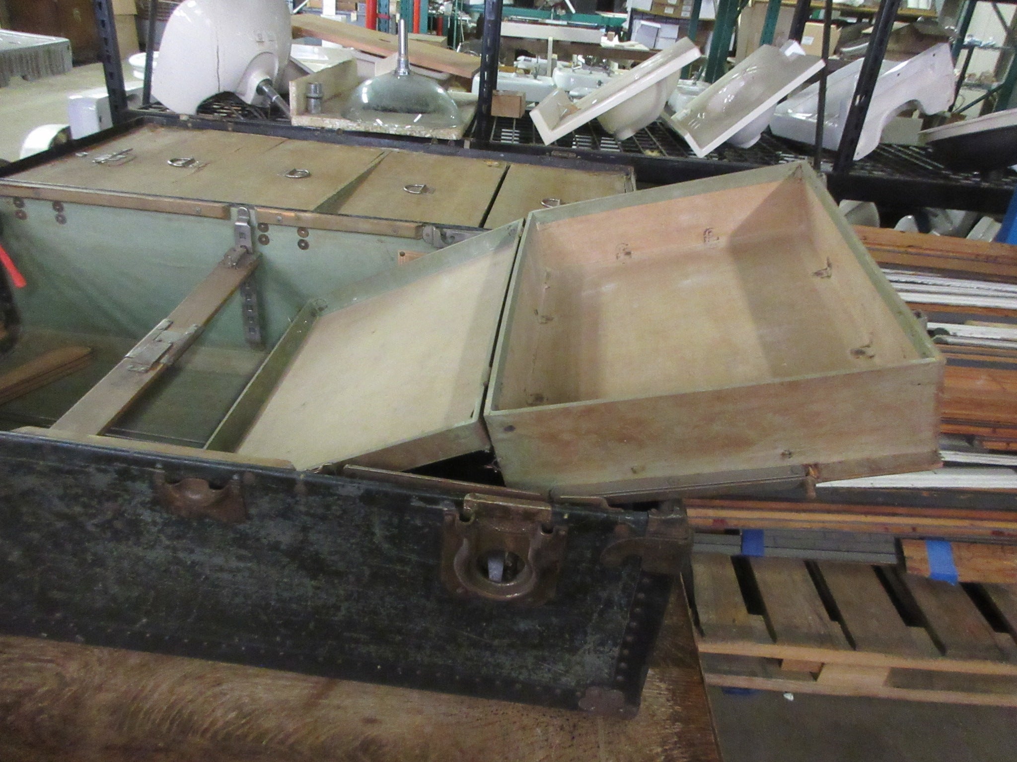 Vintage Wardrobe Steamer Travel Trunk -"Rite Hite"