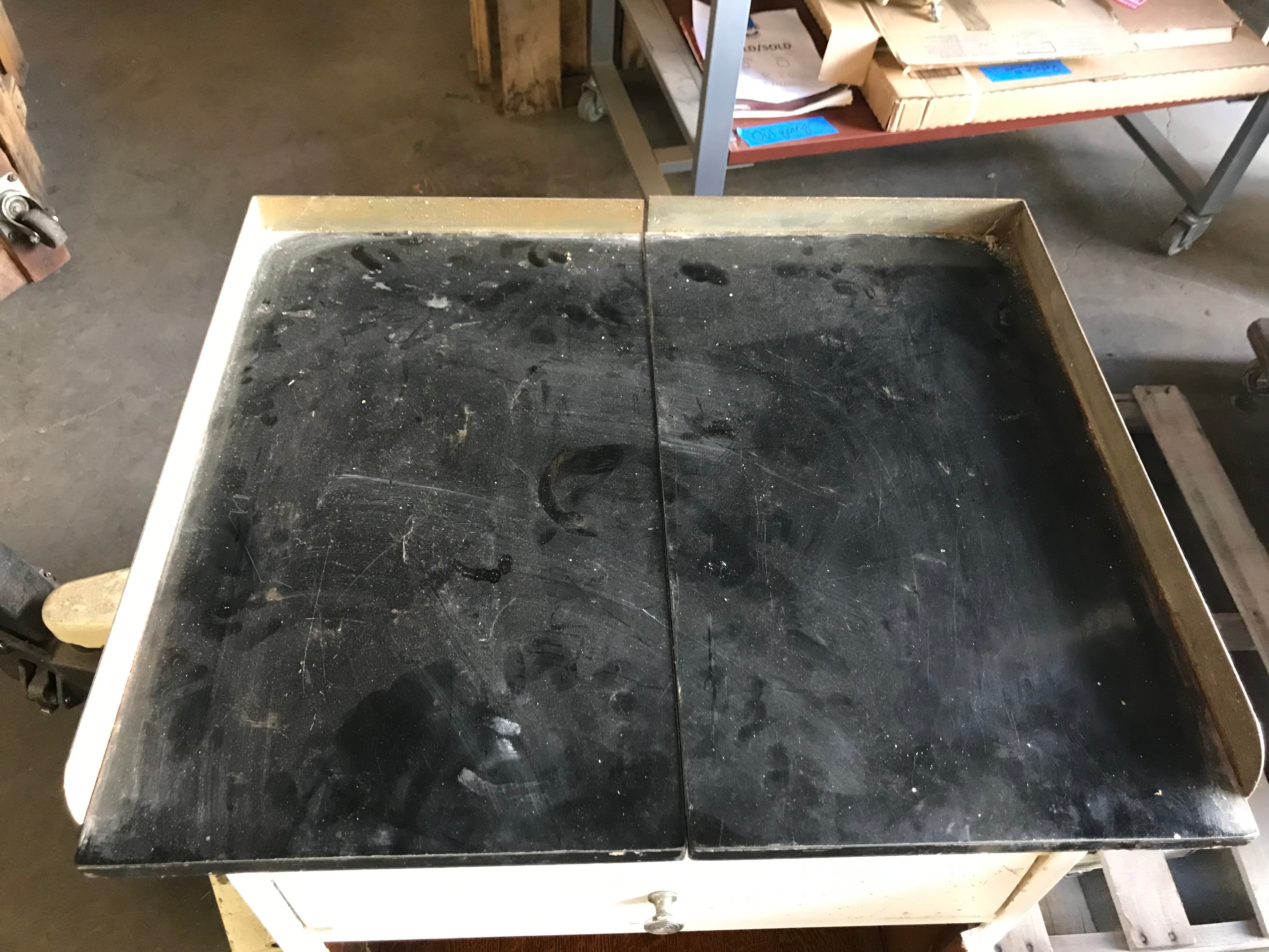 Vintage Cabinet on Wheels with Split Composite Top