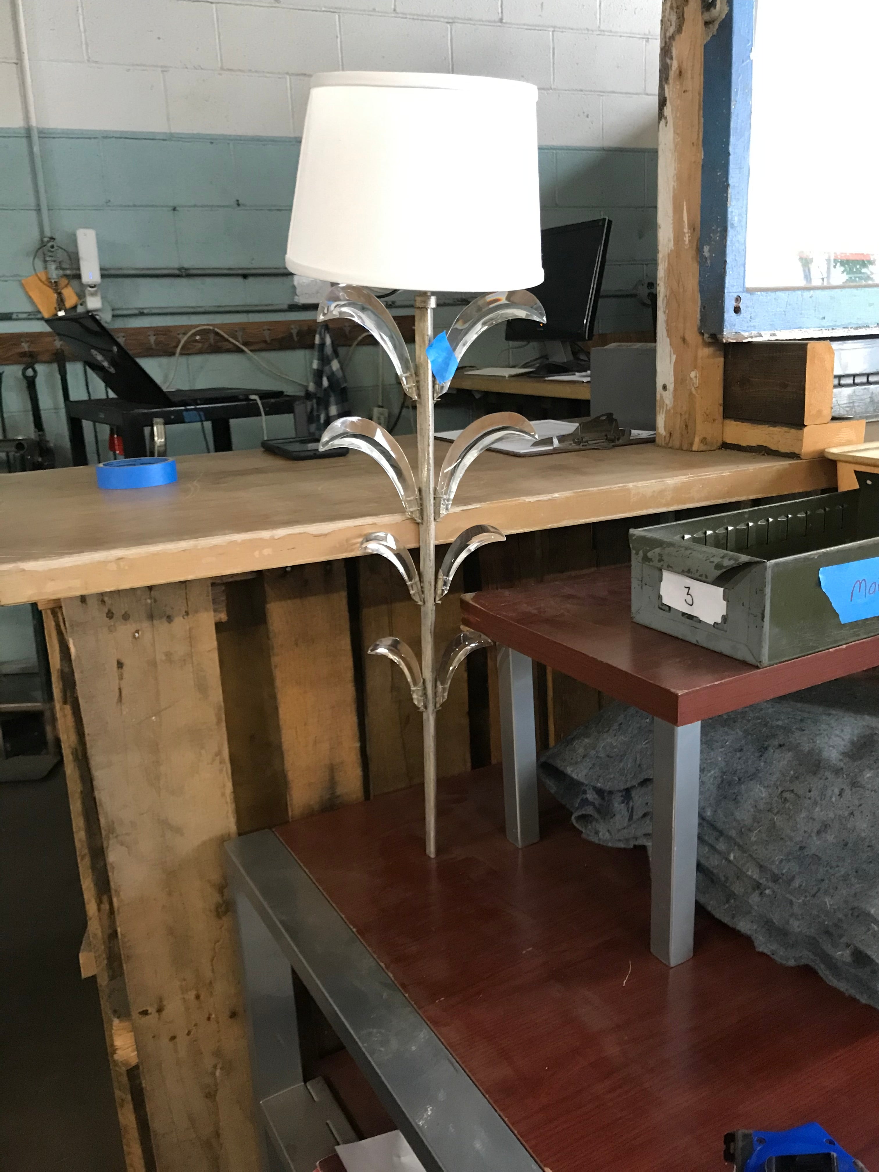 Fine Art Lamp with Beveled Arcs 28"