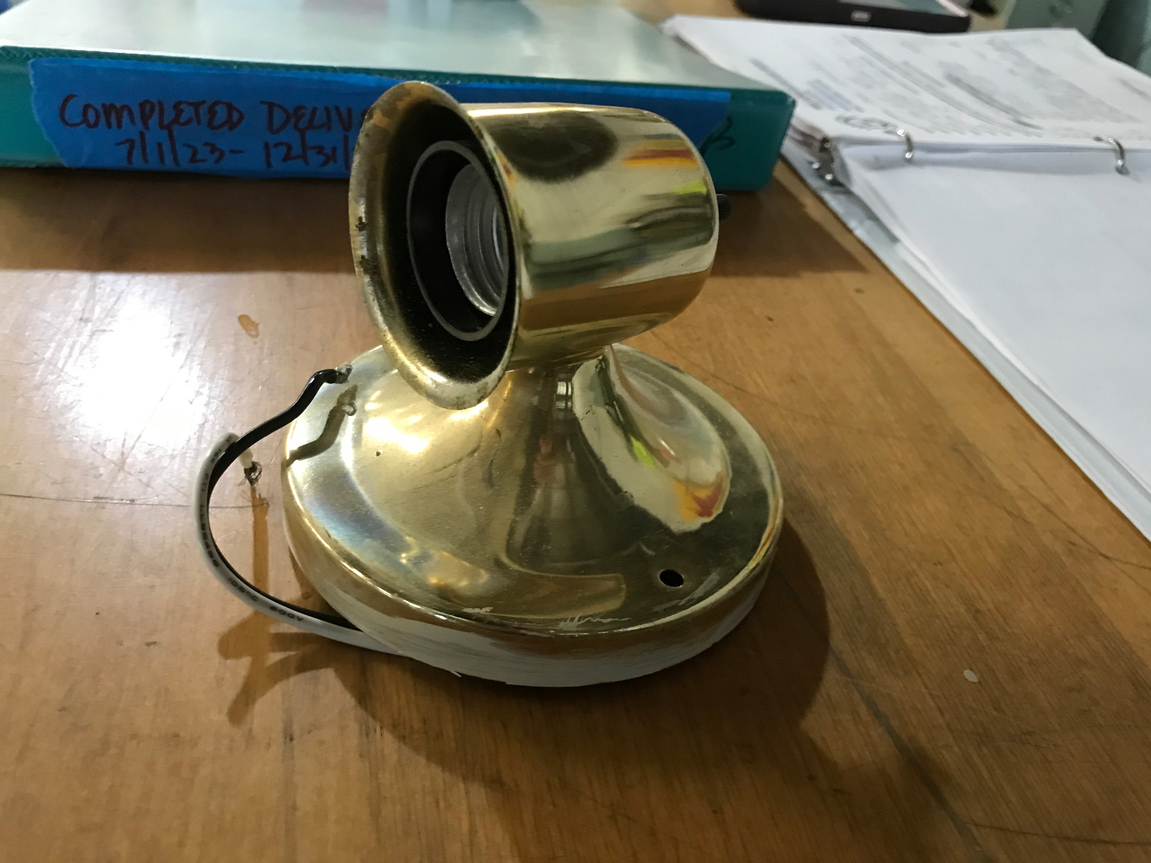 Brass Wall Sconce- No globe