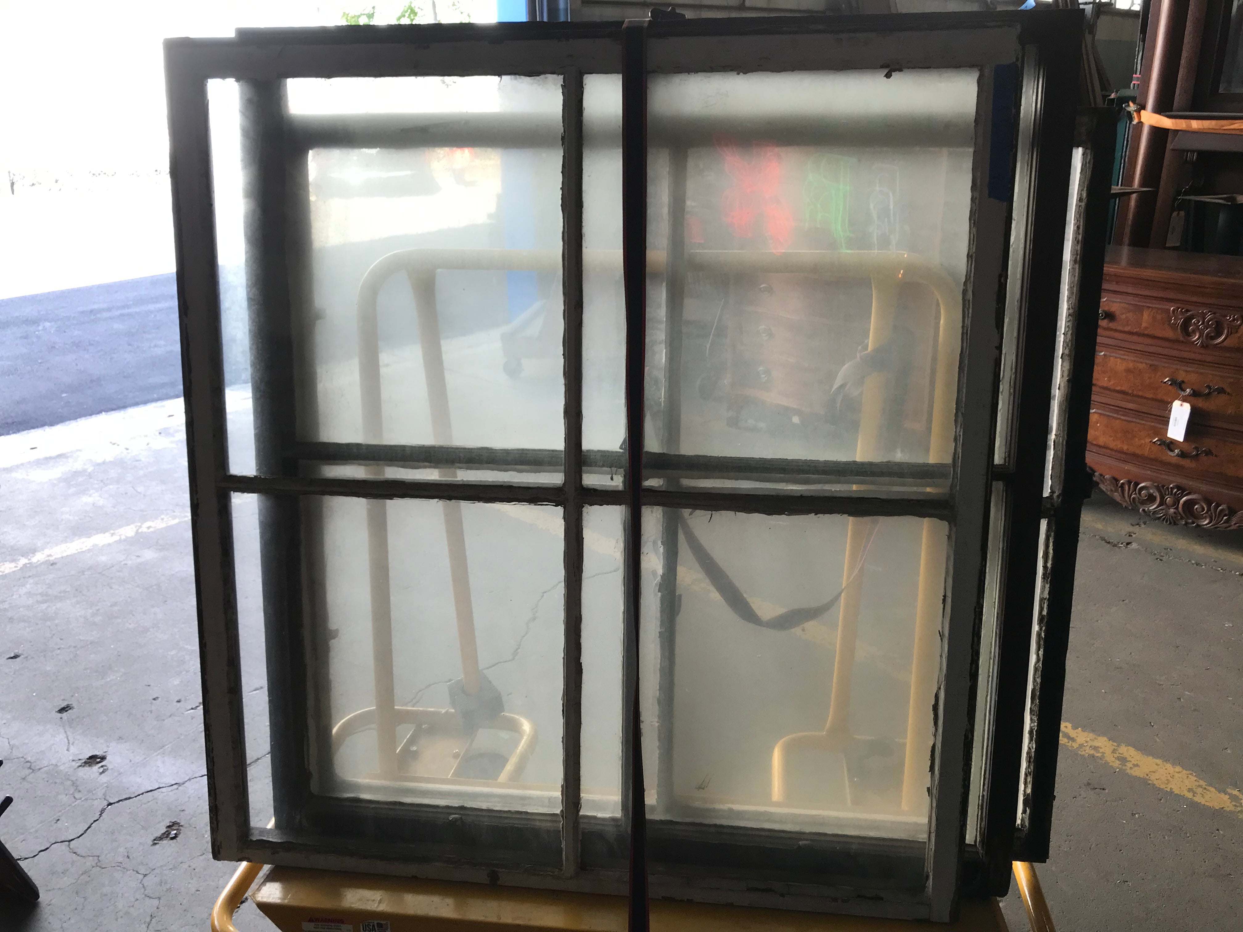 Wood Window - 4 Pane  43 1/2" x 47 1/2" x 1 3/4"