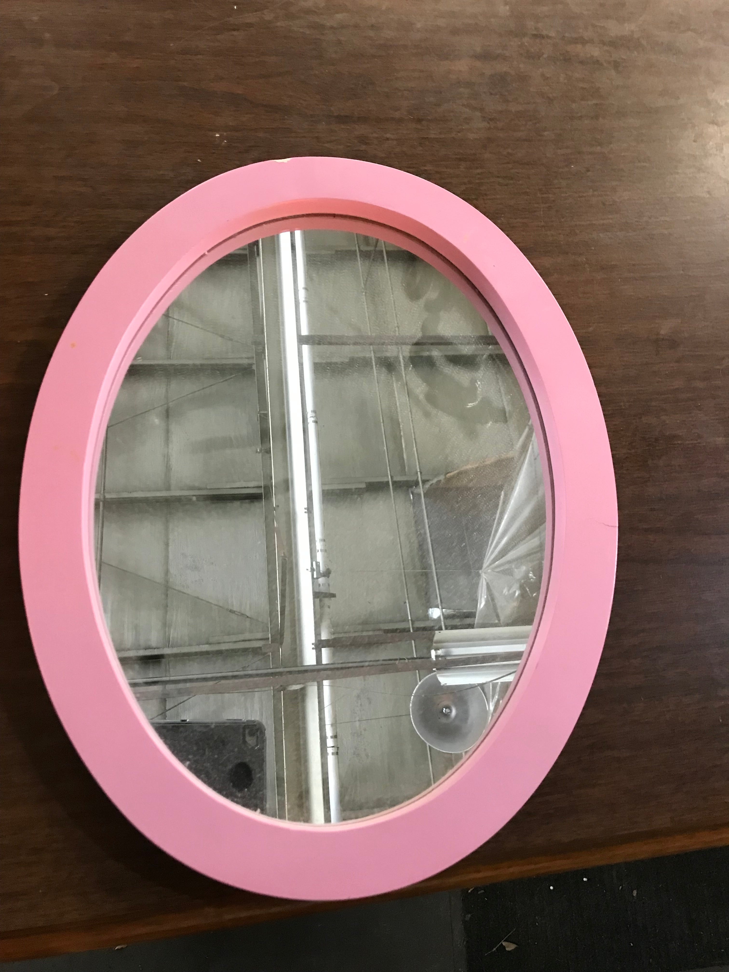 Round Mirror Pink Frame