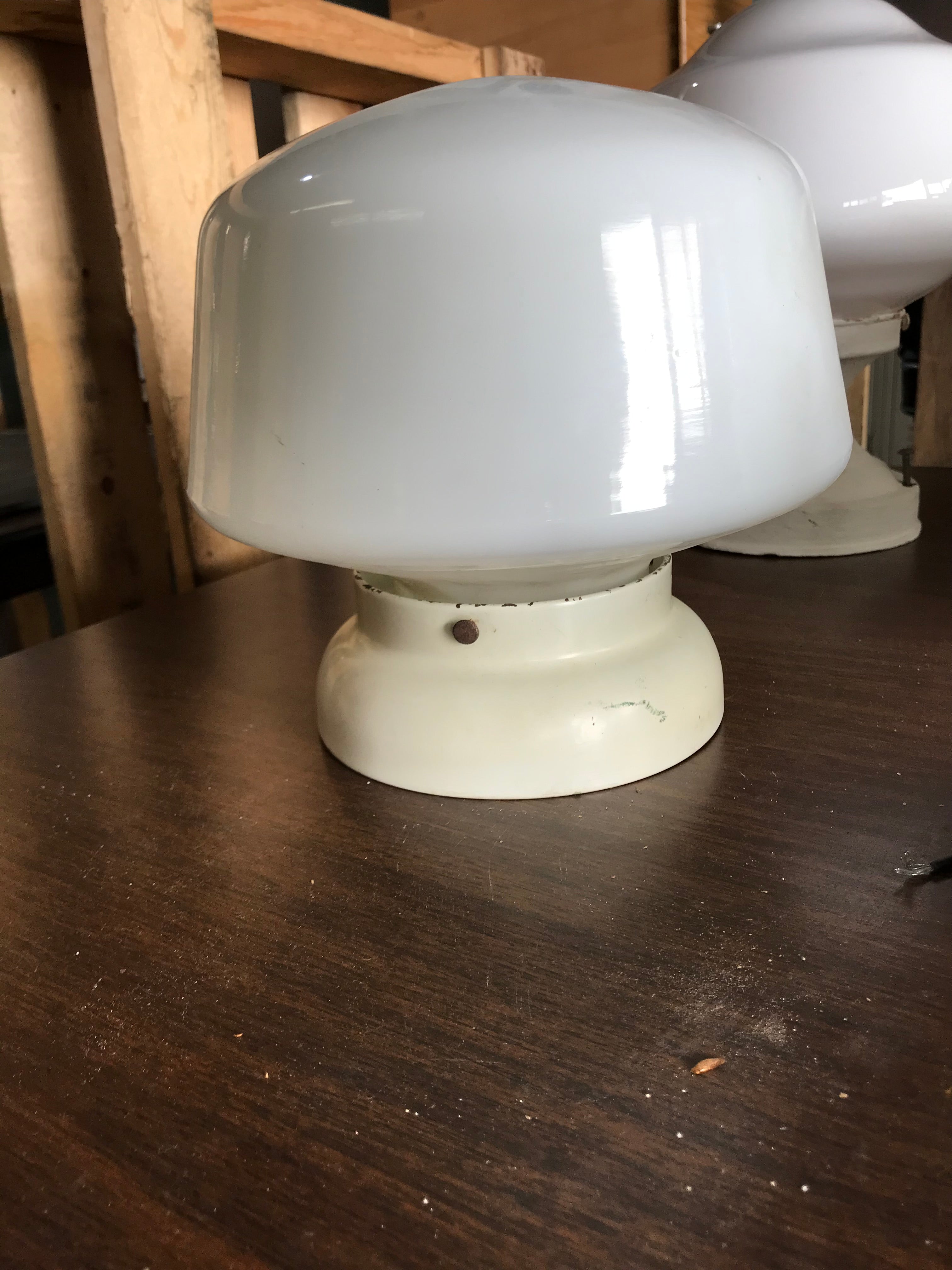 School House Ceiling Mount Light with Mushroom Shaped Glass Shade
