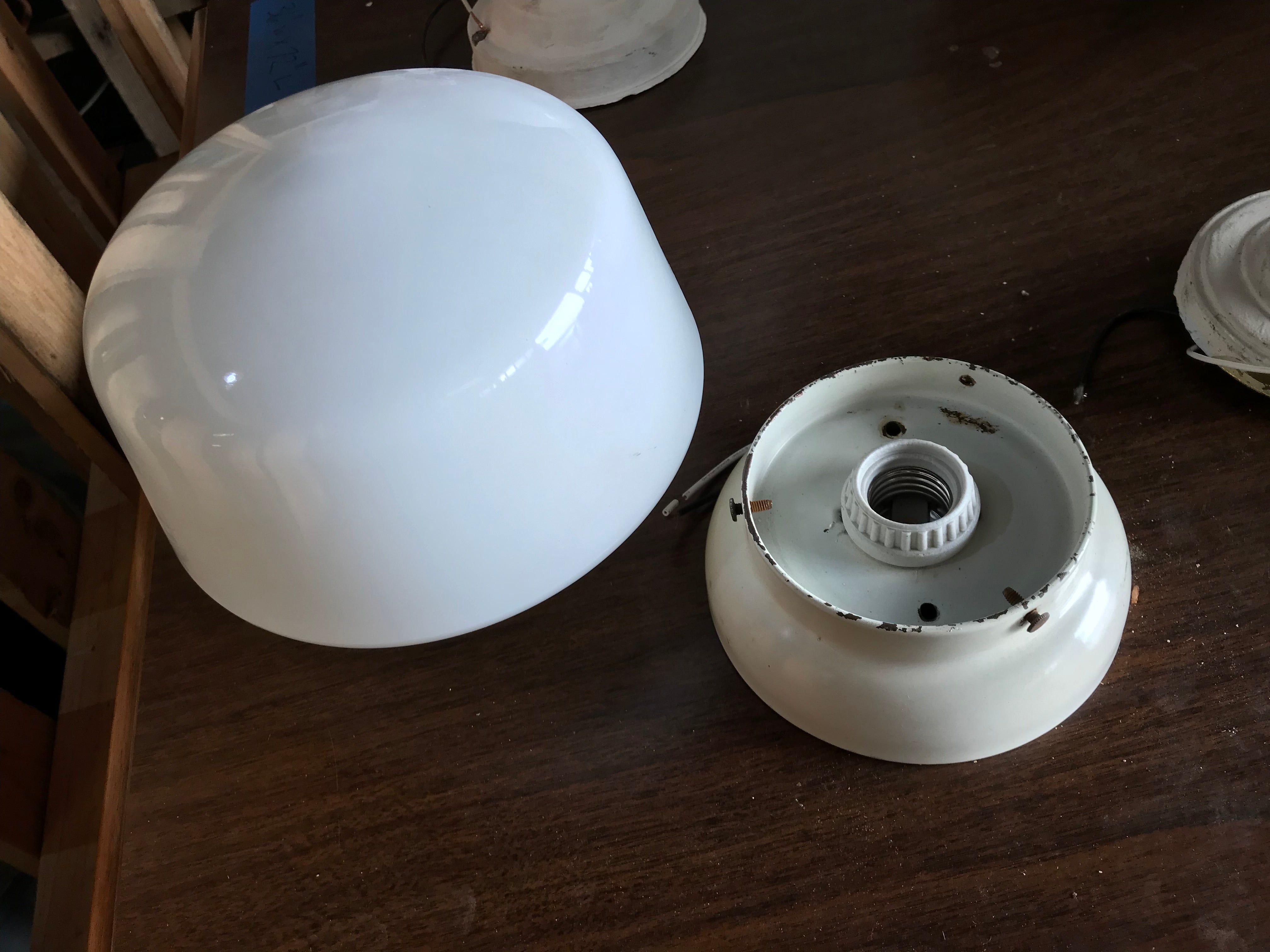 School House Ceiling Mount Light with Mushroom Shaped Glass Shade