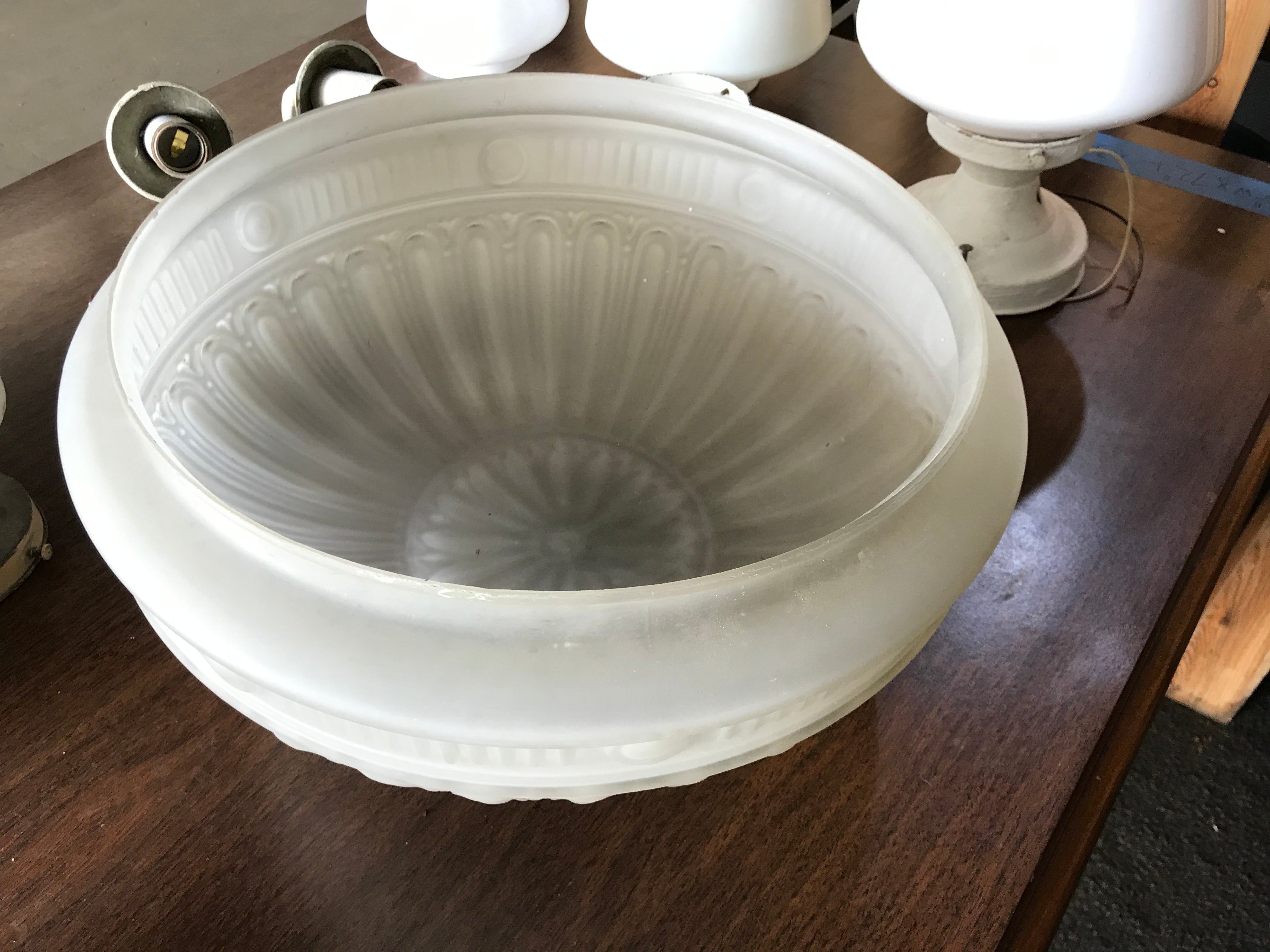 Art Deco Light Fixture Globe 14"