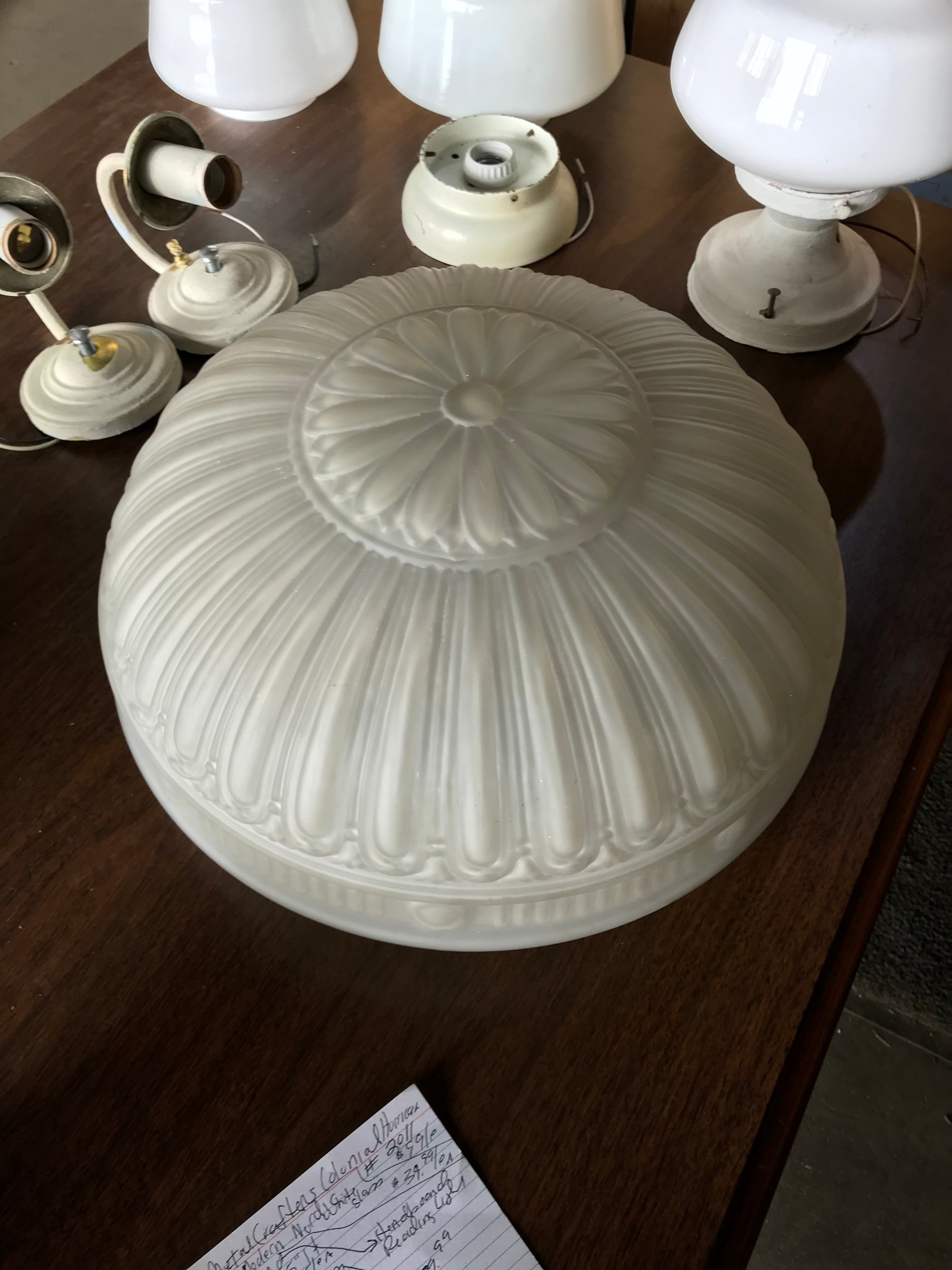 Art Deco Light Fixture Globe 14"