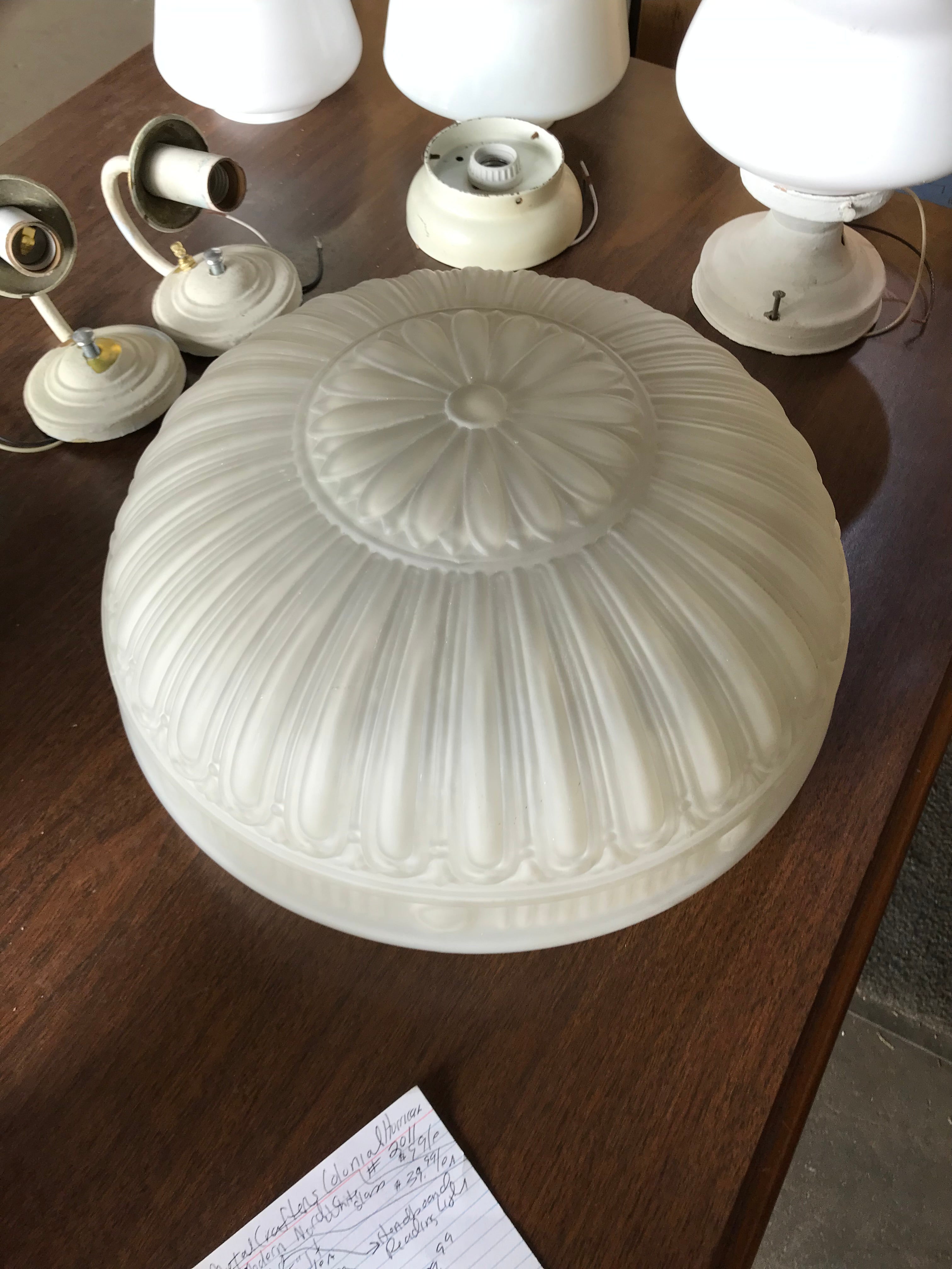 Art Deco Light Fixture Globe 14"