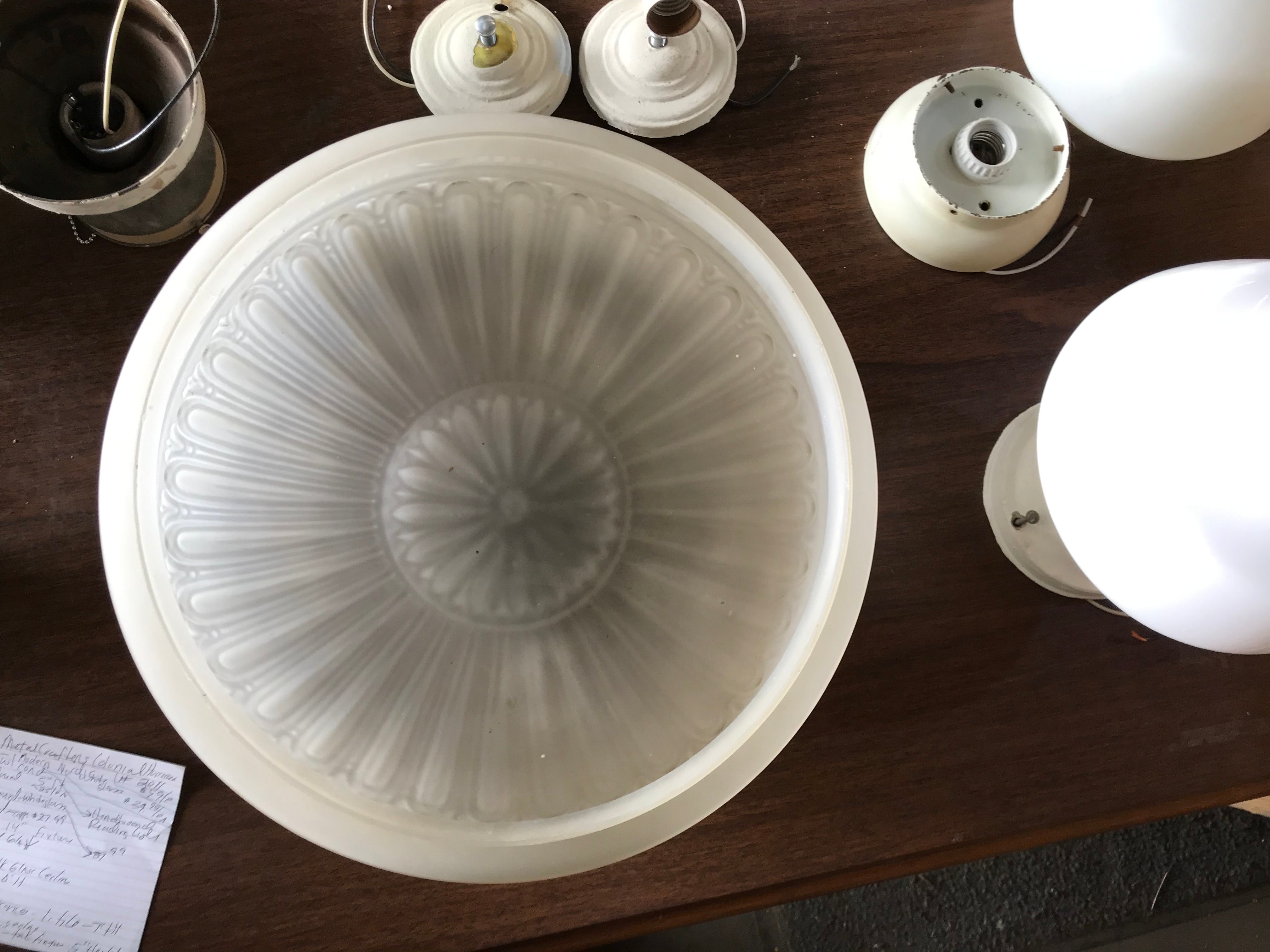 Art Deco Light Fixture Globe 14"