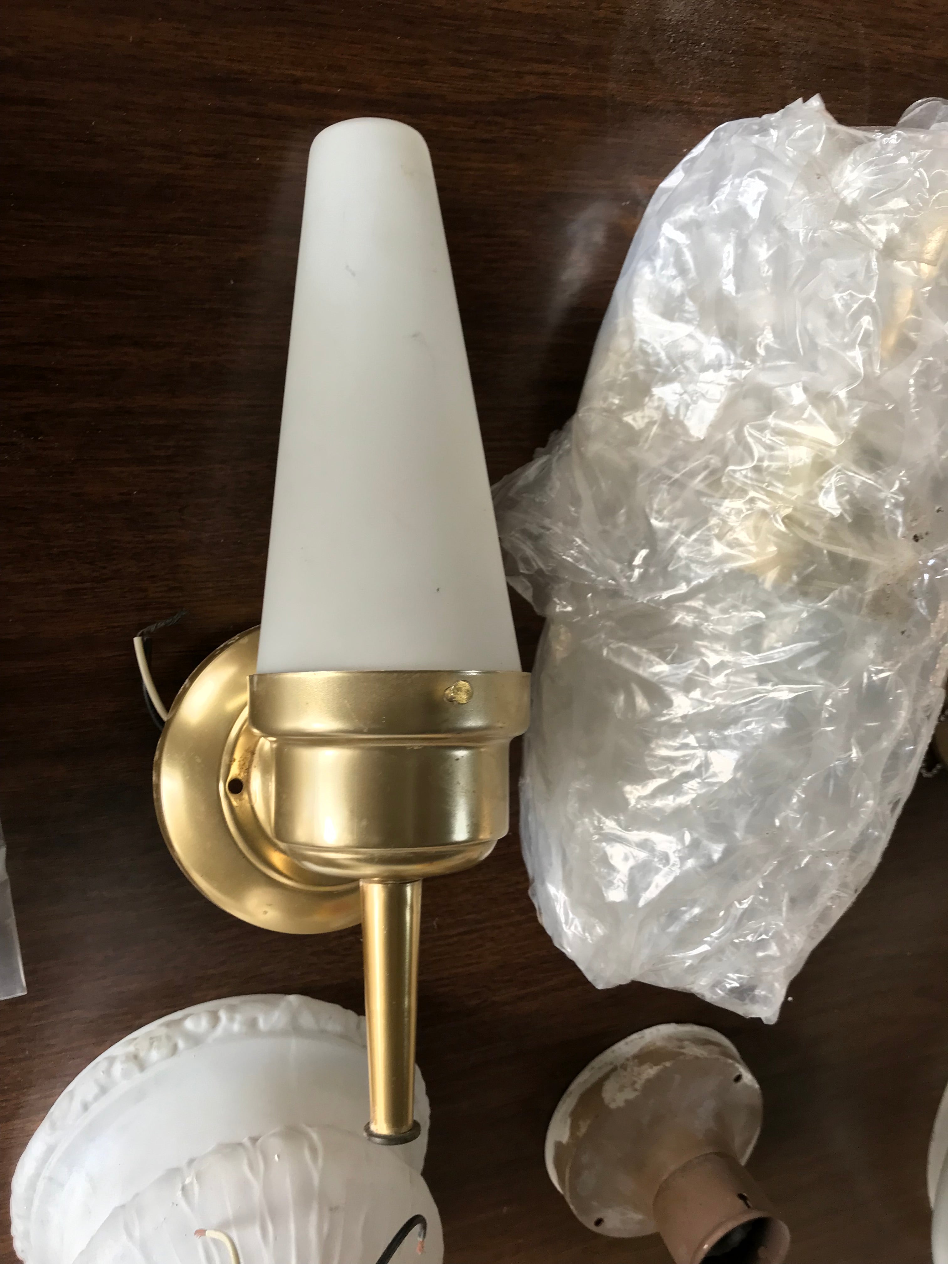 Modern Nordic White Glass Wall Sconce- Cone shaped shade