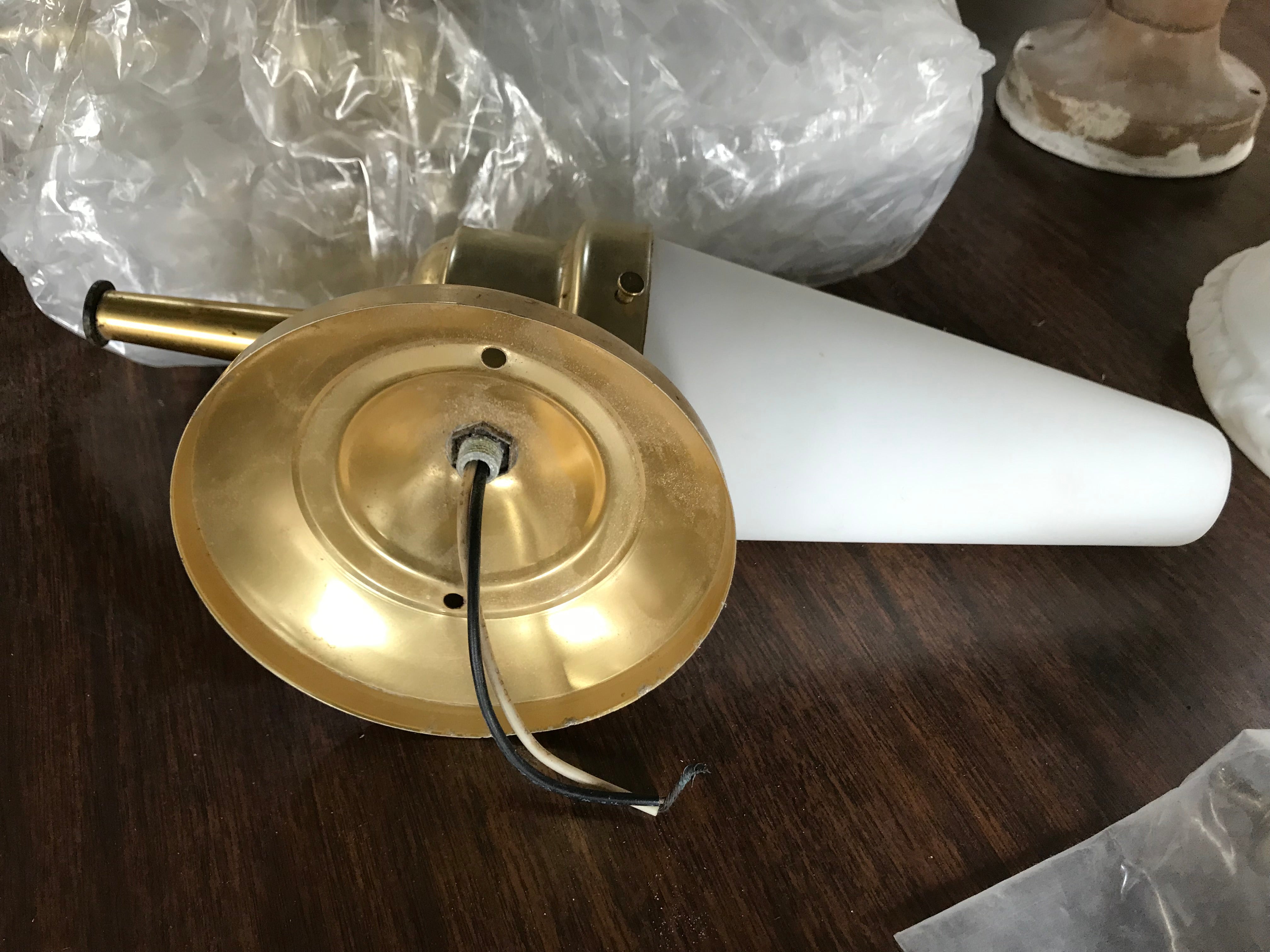 Modern Nordic White Glass Wall Sconce- Cone shaped shade