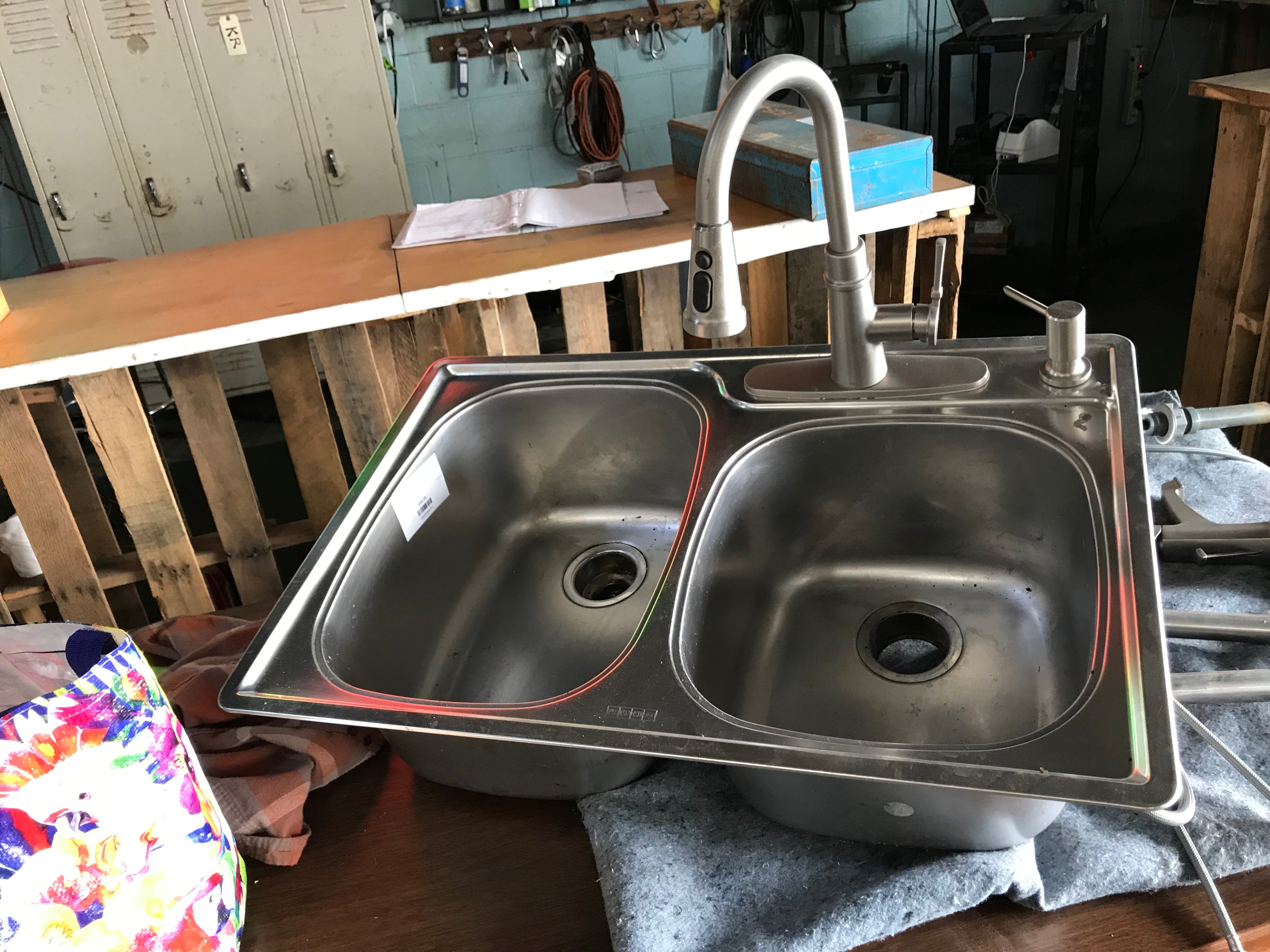 Kitchen Sink Double Bowl with Faucet