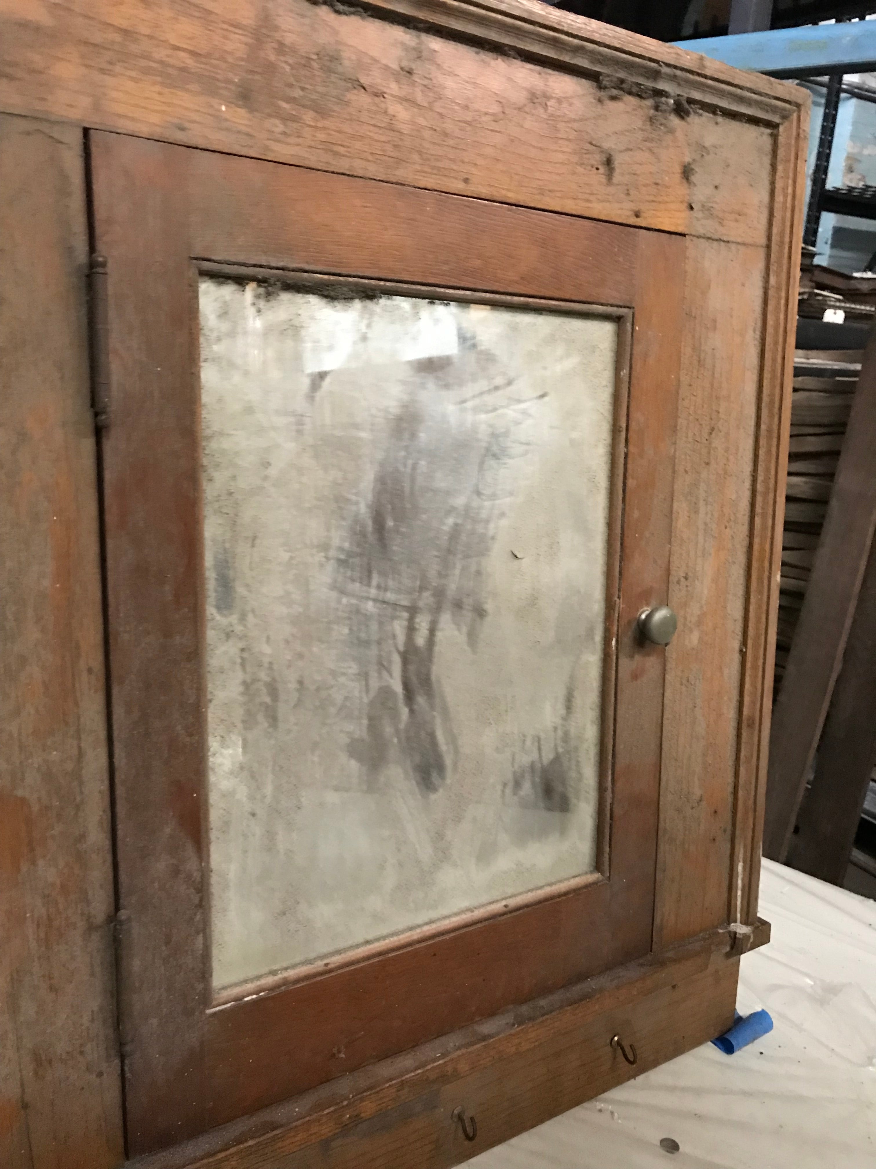 Recessed Wall Cabinet with Mirror Door - Wood Trim