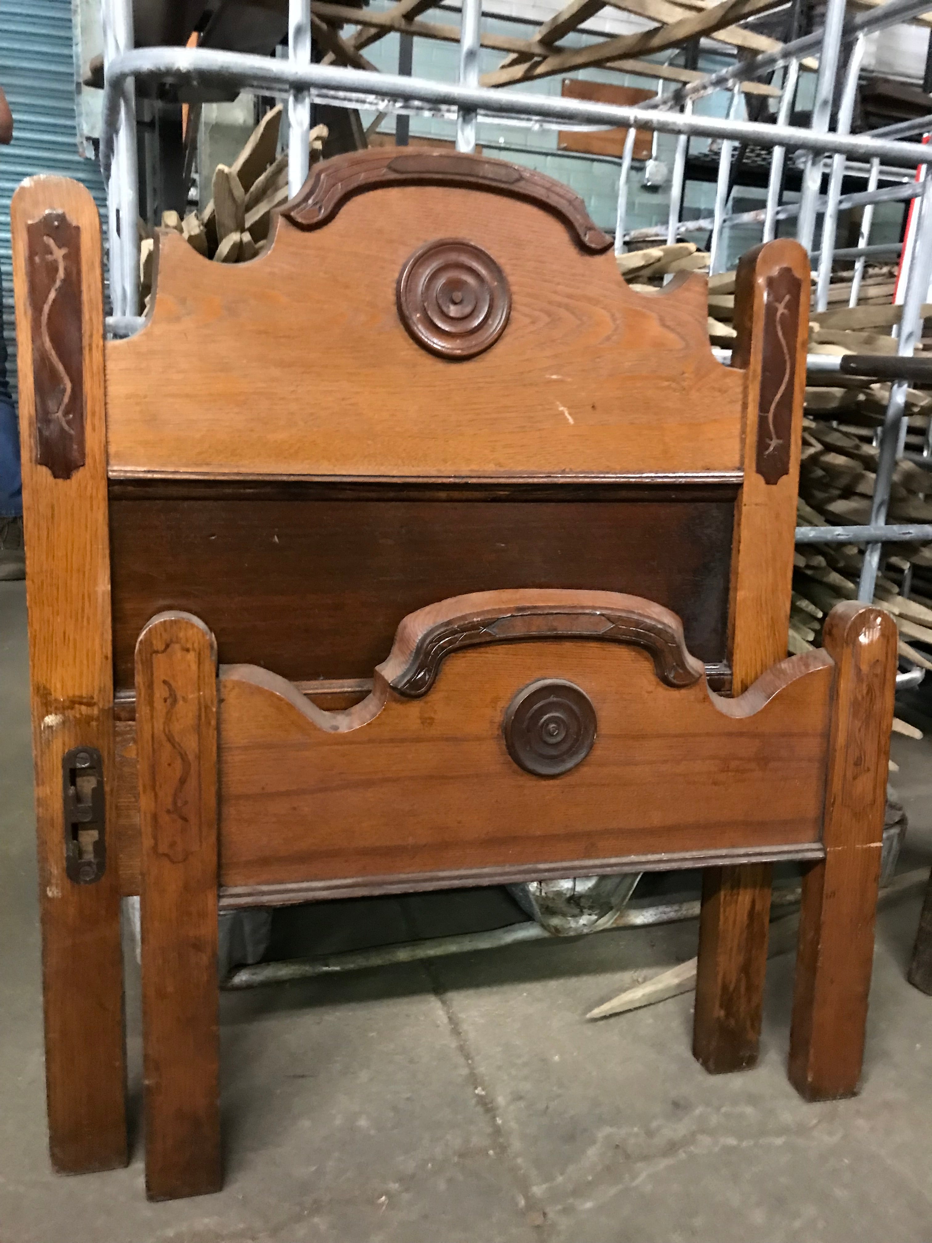 Vintage Wood Bed Frame- Mini Twin 4 Piece