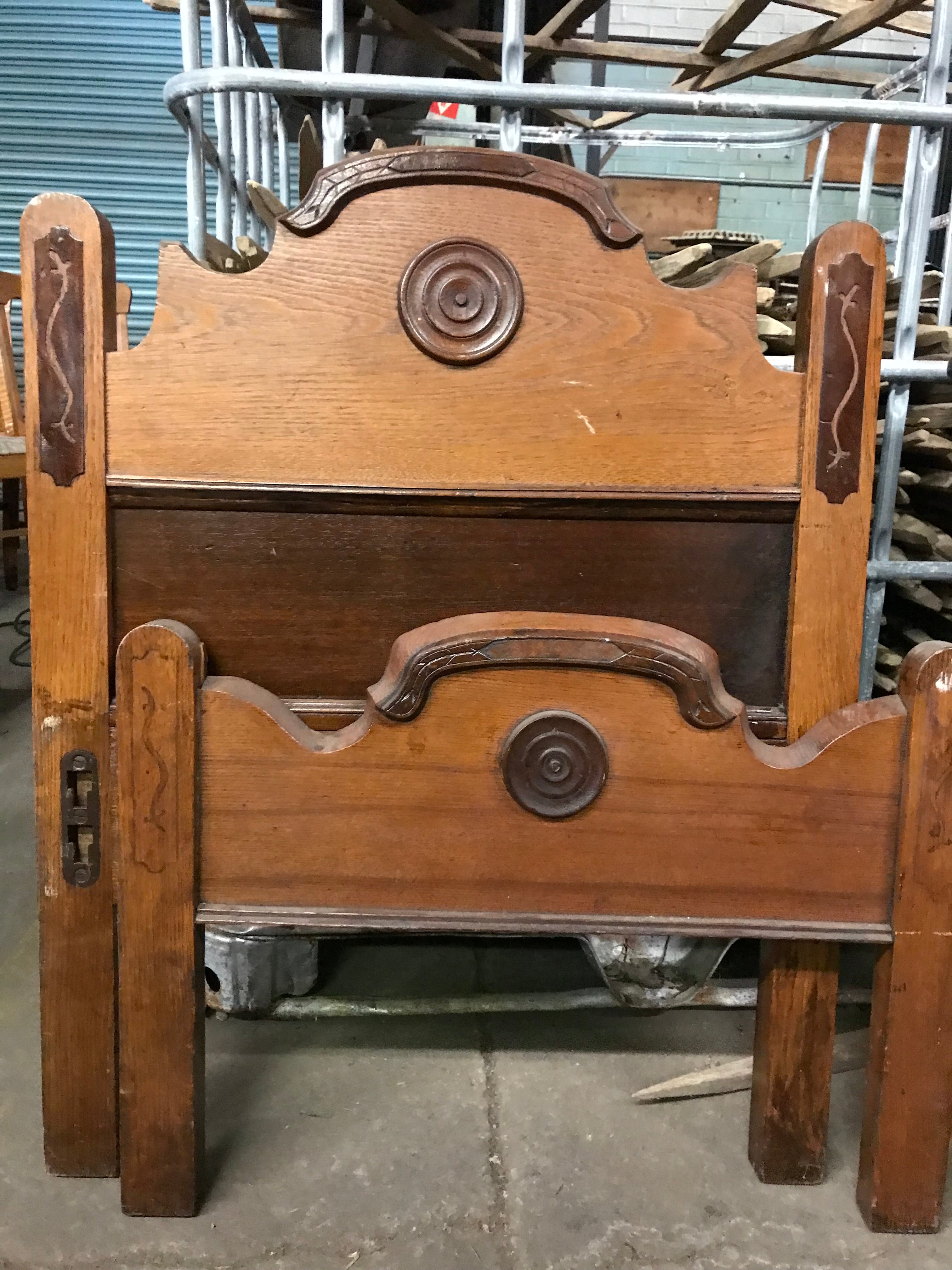 Vintage Wood Bed Frame- Mini Twin 4 Piece