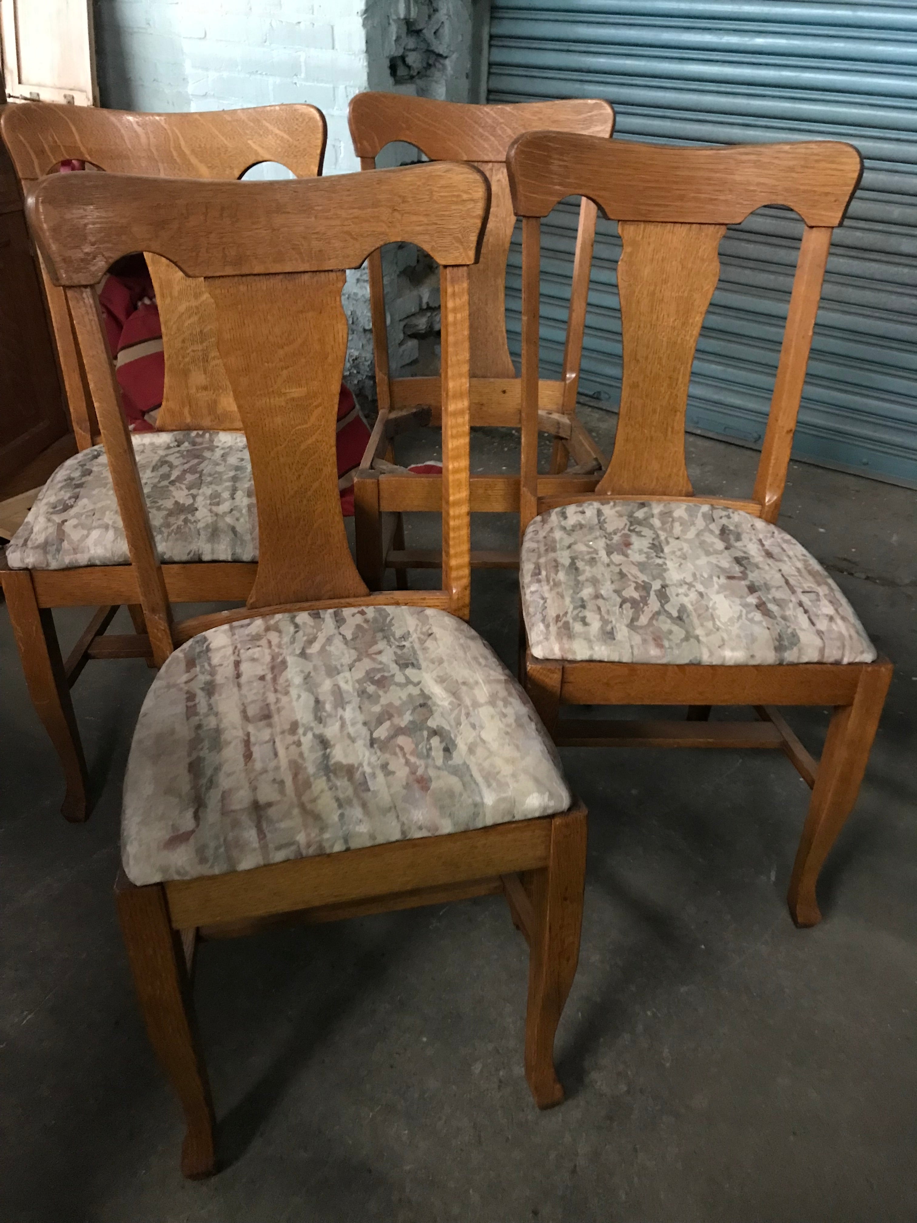 Set of Four Dining Chairs - Tiger Oak – Rebuilders Xchange