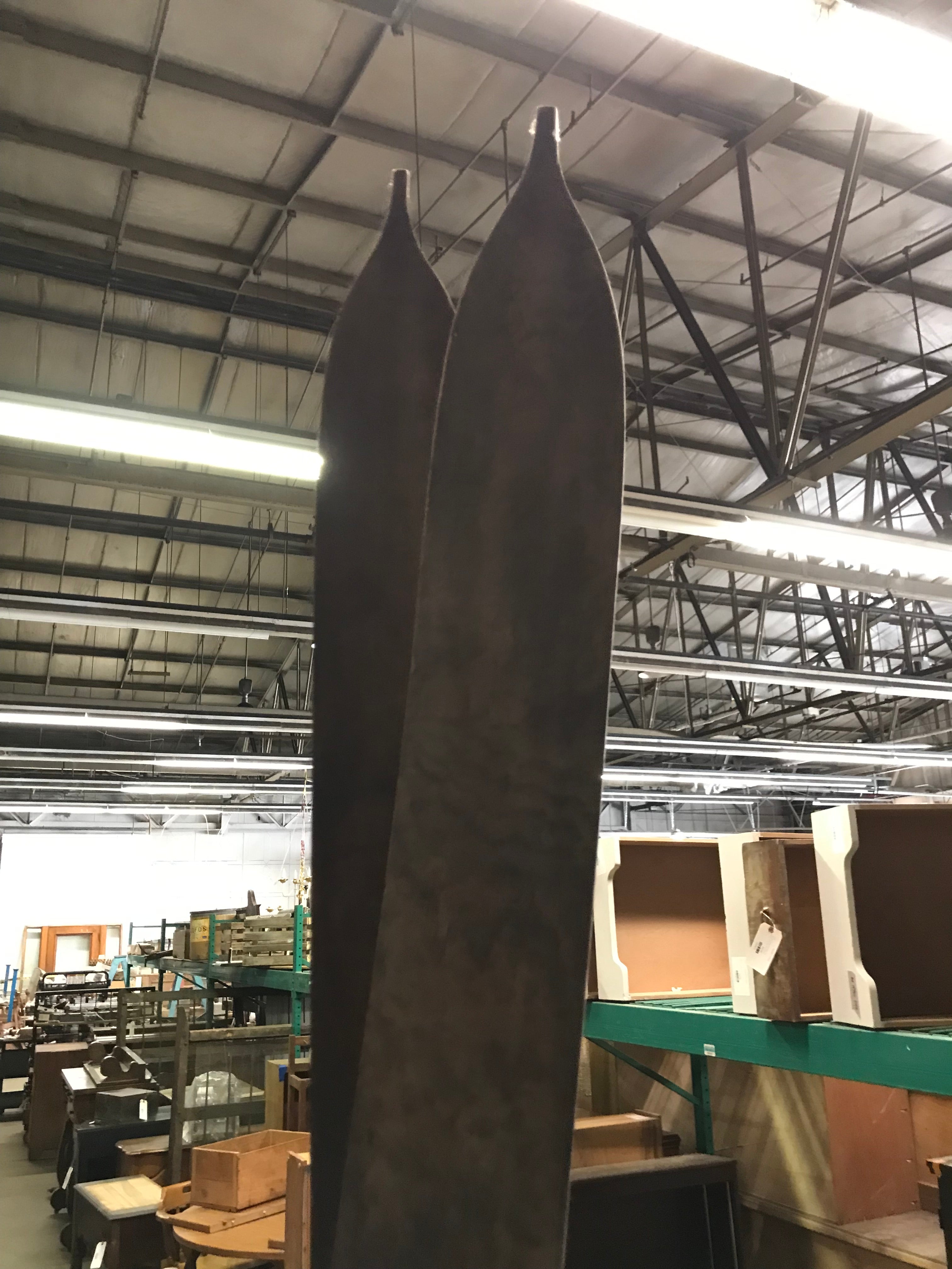 Pair of Antique Wood Ski's Pointed End