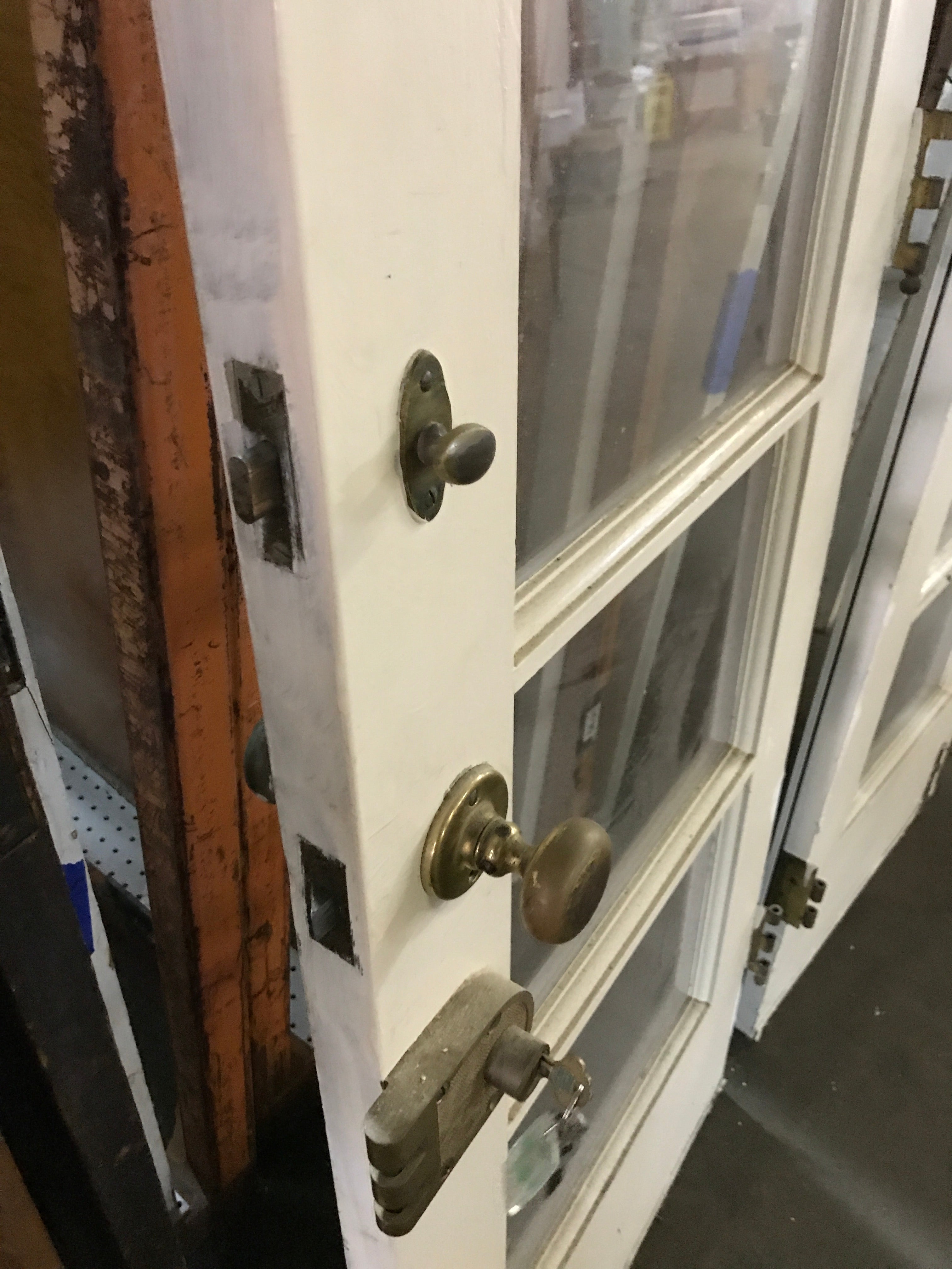 Set of French Doors with Brass Hardware -8 Lite Total 48"