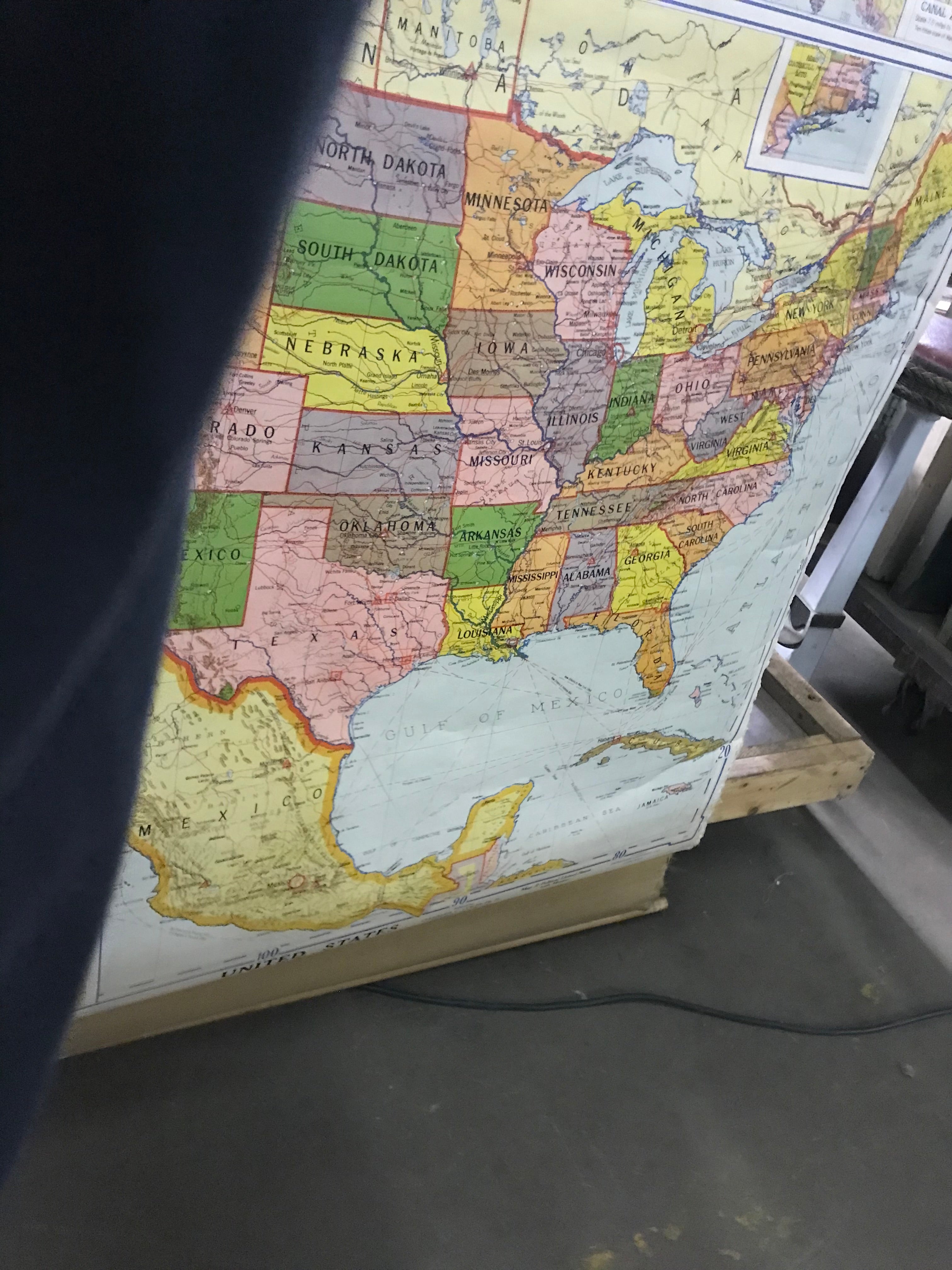 Pull  Down School Map Of USA
