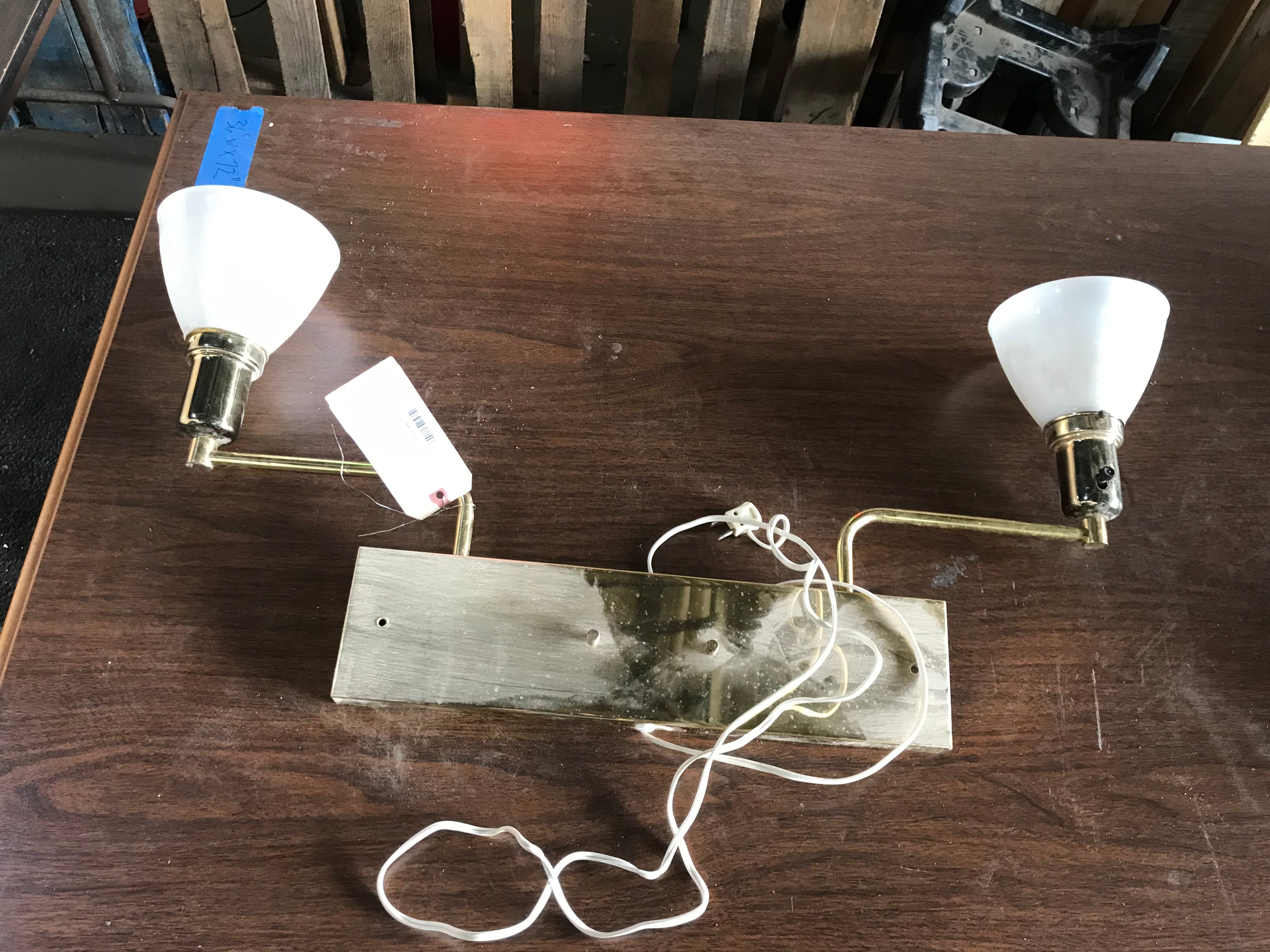Wall Mount Brass Scone with 2 Lights with Adjustable Arms