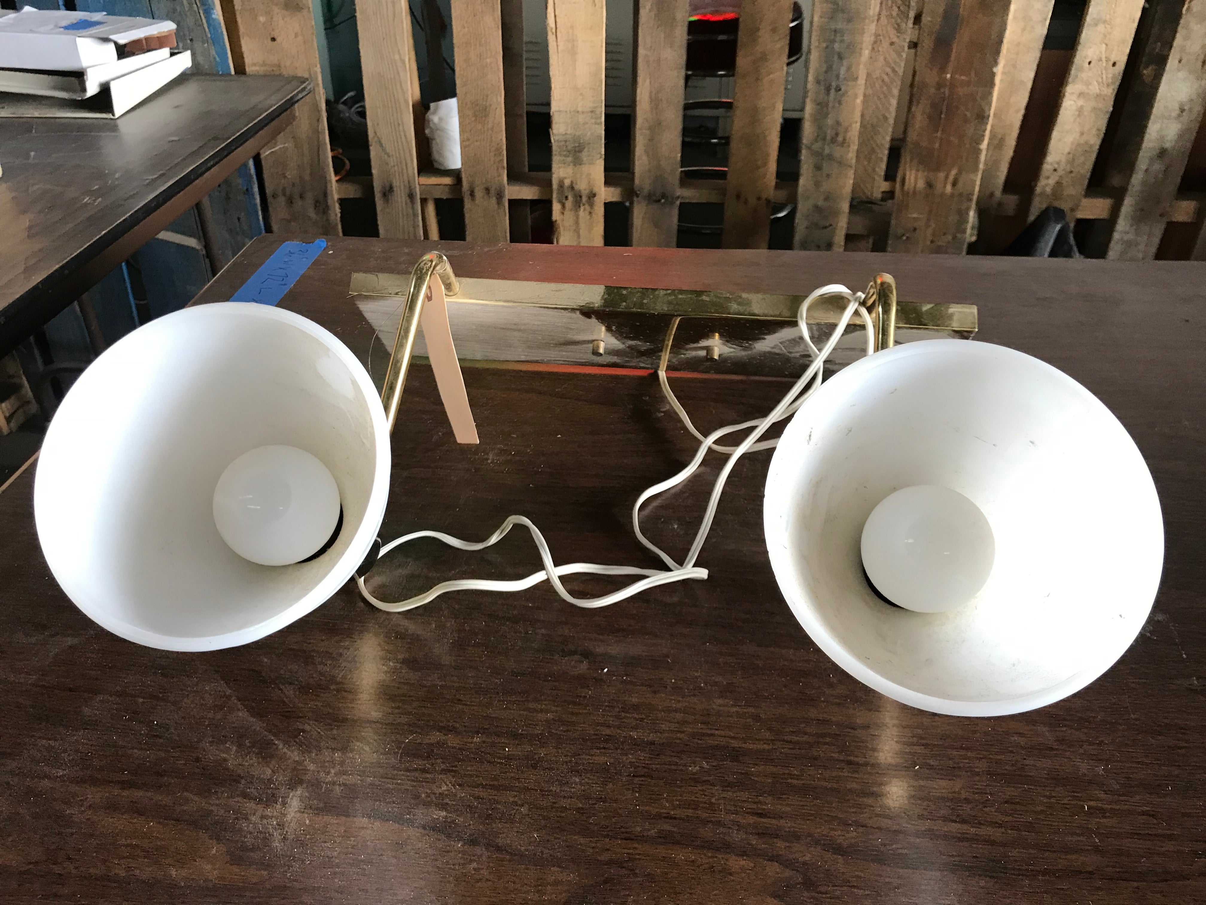 Wall Mount Brass Scone with 2 Lights with Adjustable Arms