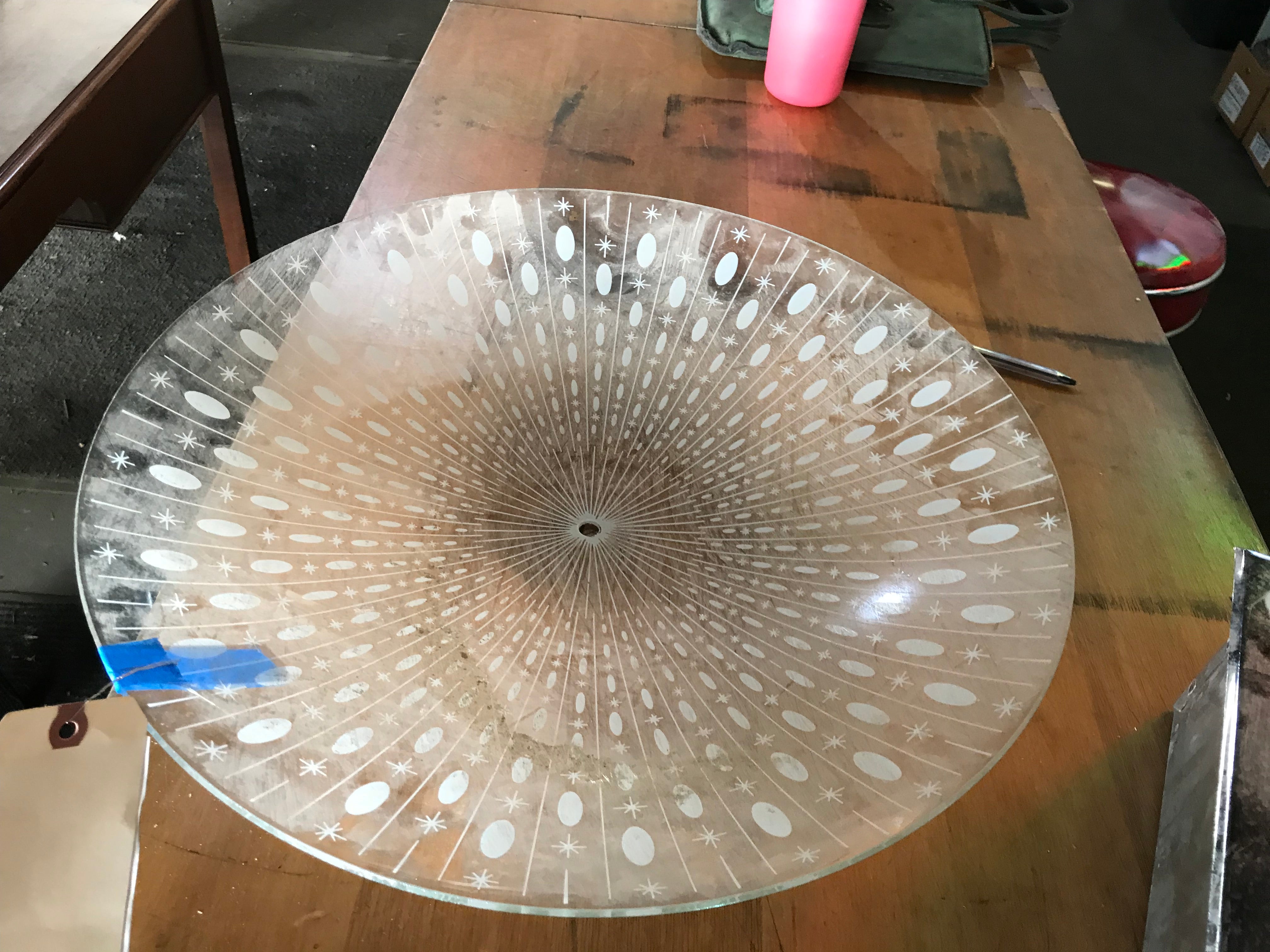Vintage Glass Shade for Ceiling Light 19"