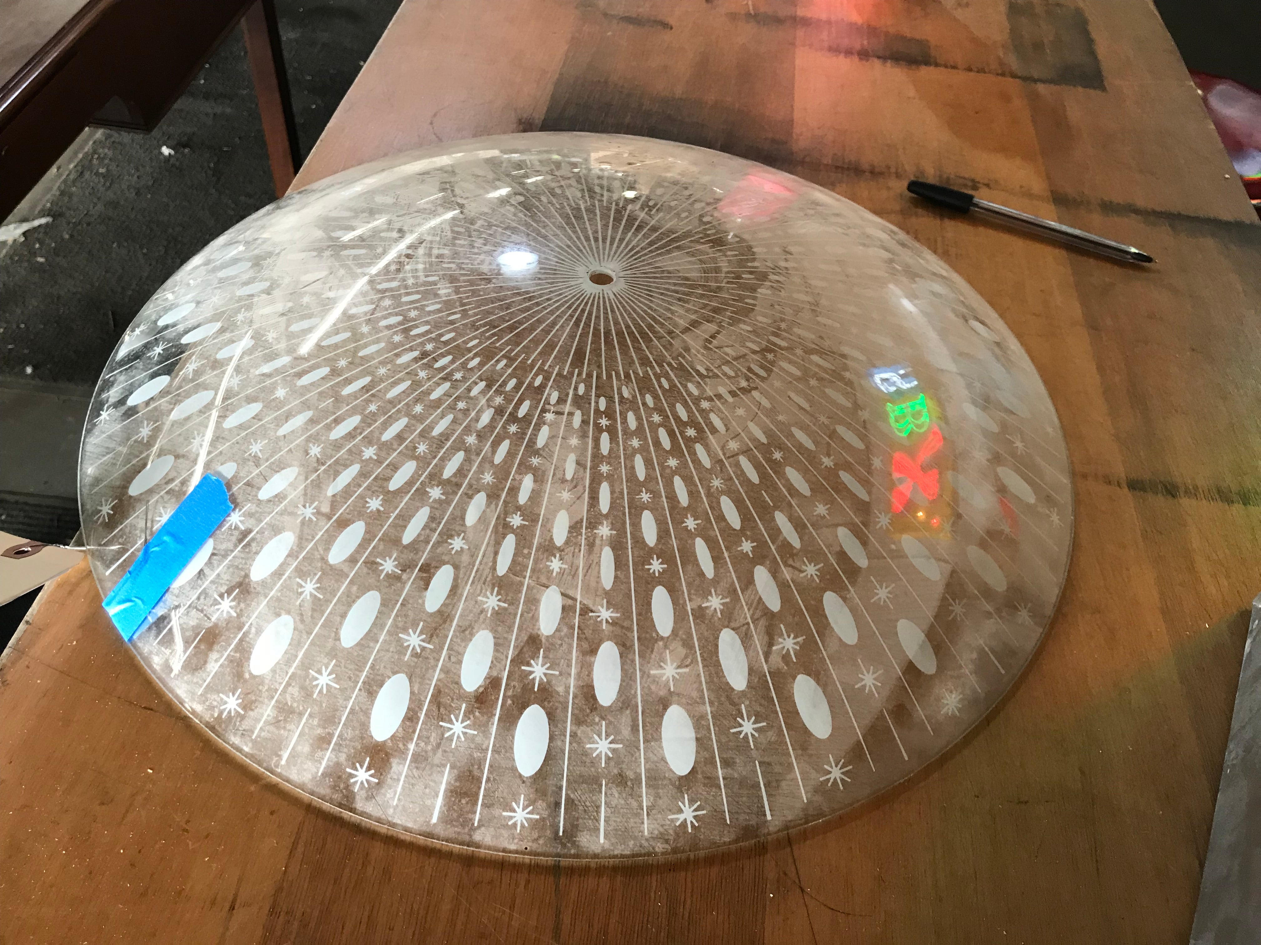 Vintage Glass Shade for Ceiling Light 19"