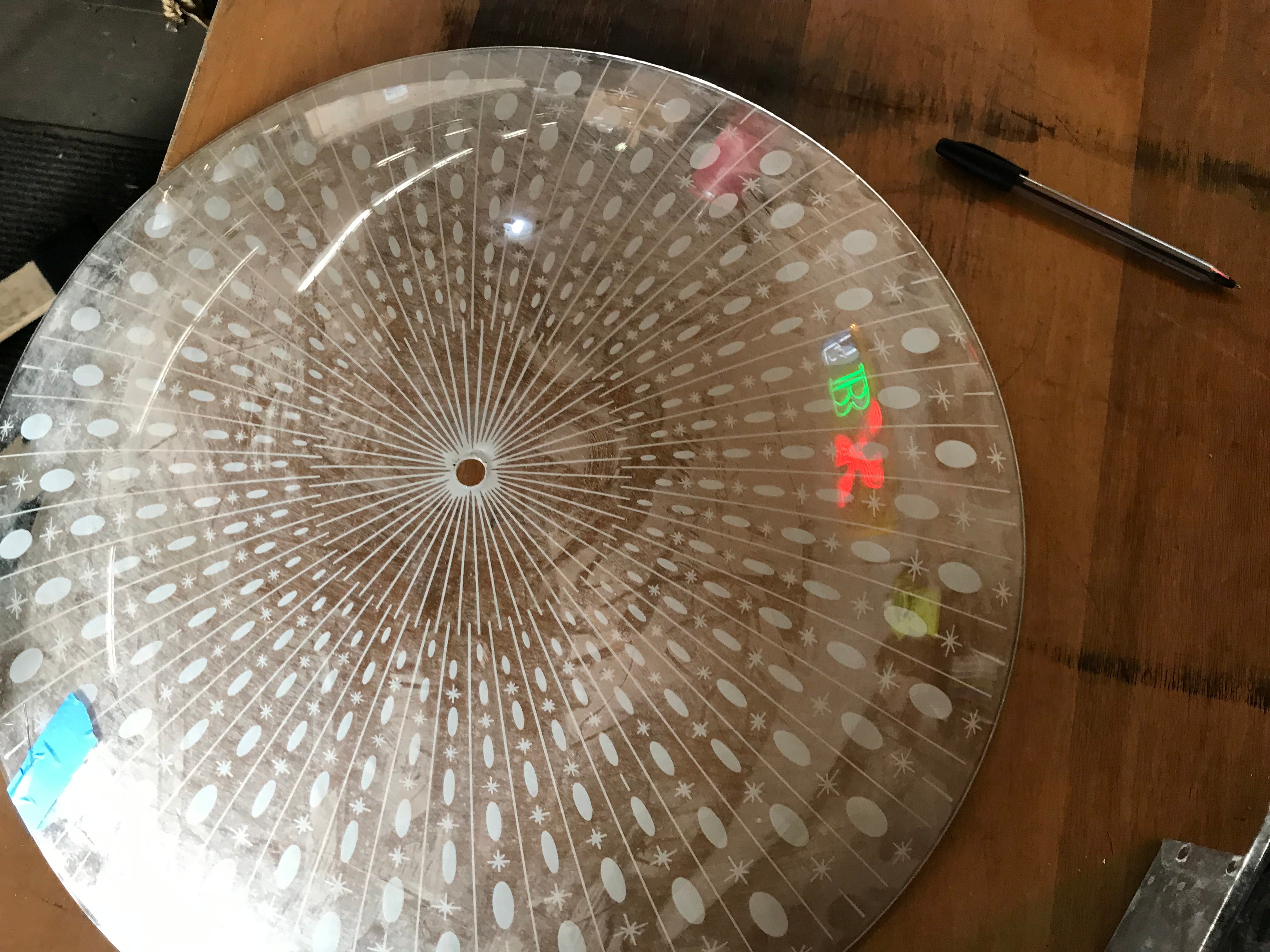 Vintage Glass Shade for Ceiling Light 19"