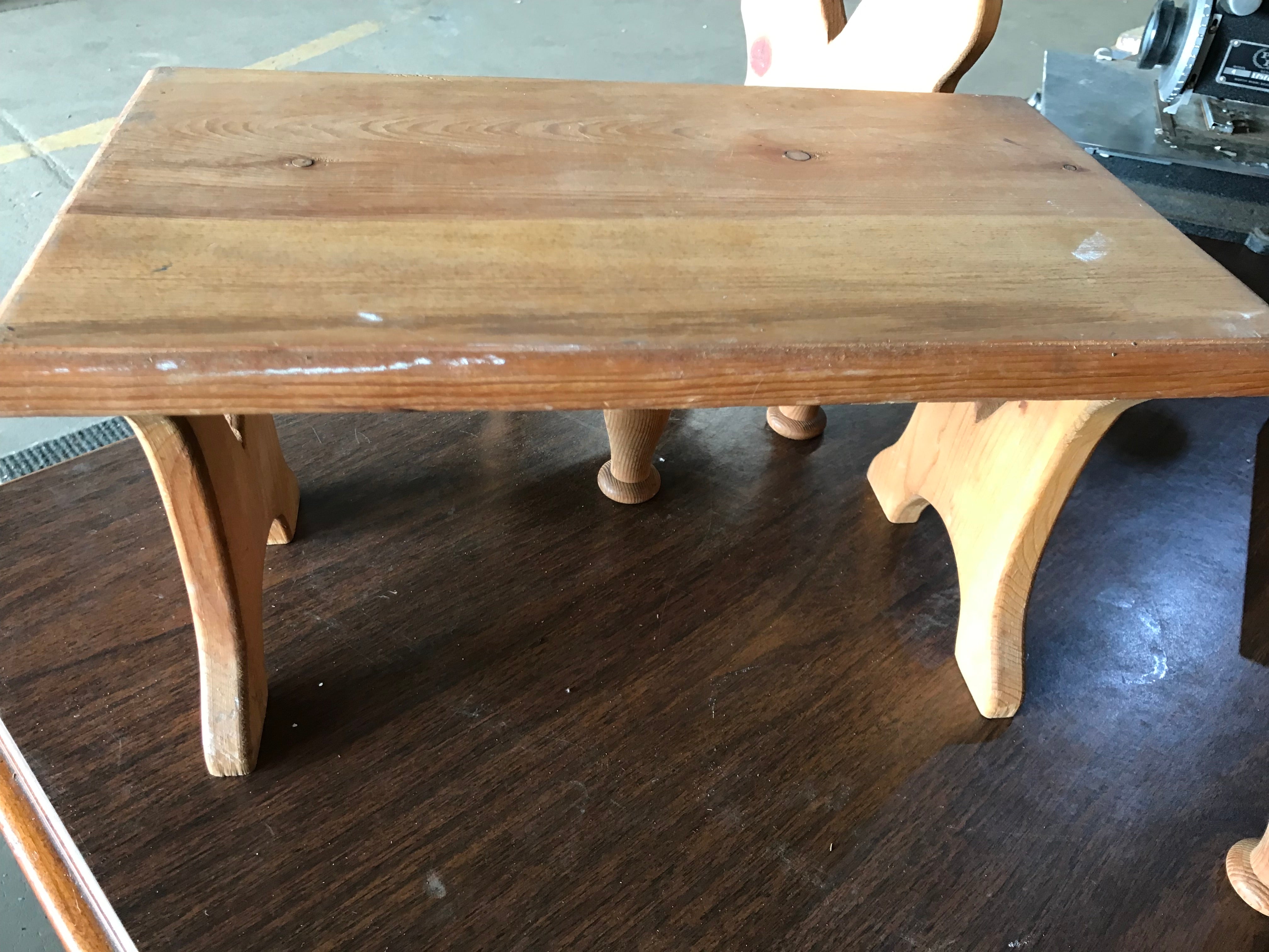 Vintage Doll Size Wood Table and Chairs