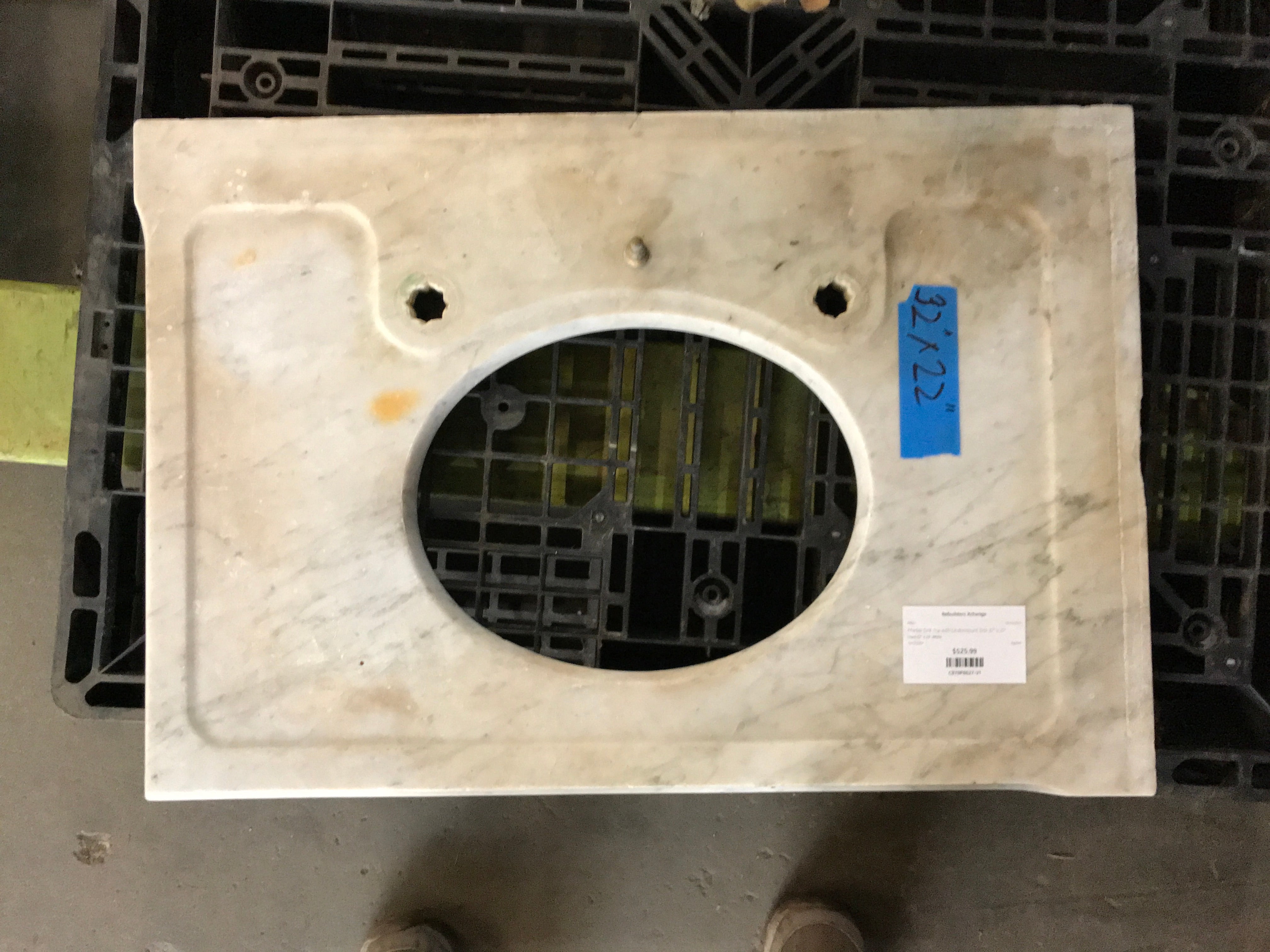 Marble Sink Top with Undermount Sink  32" x 22"