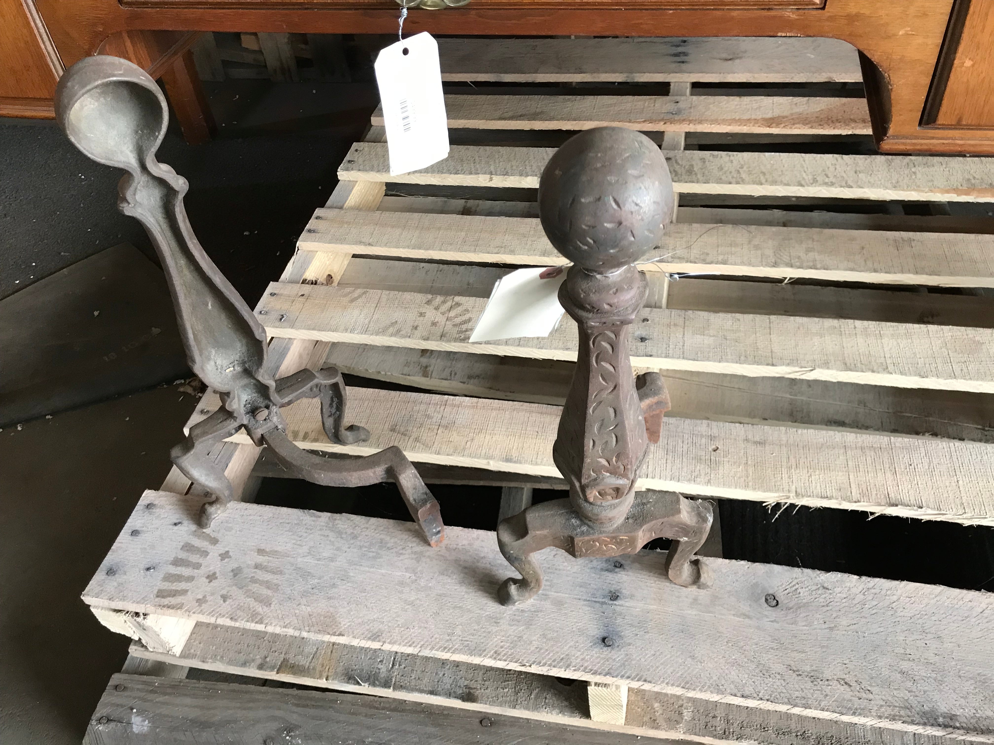 Set of Brass Andirons