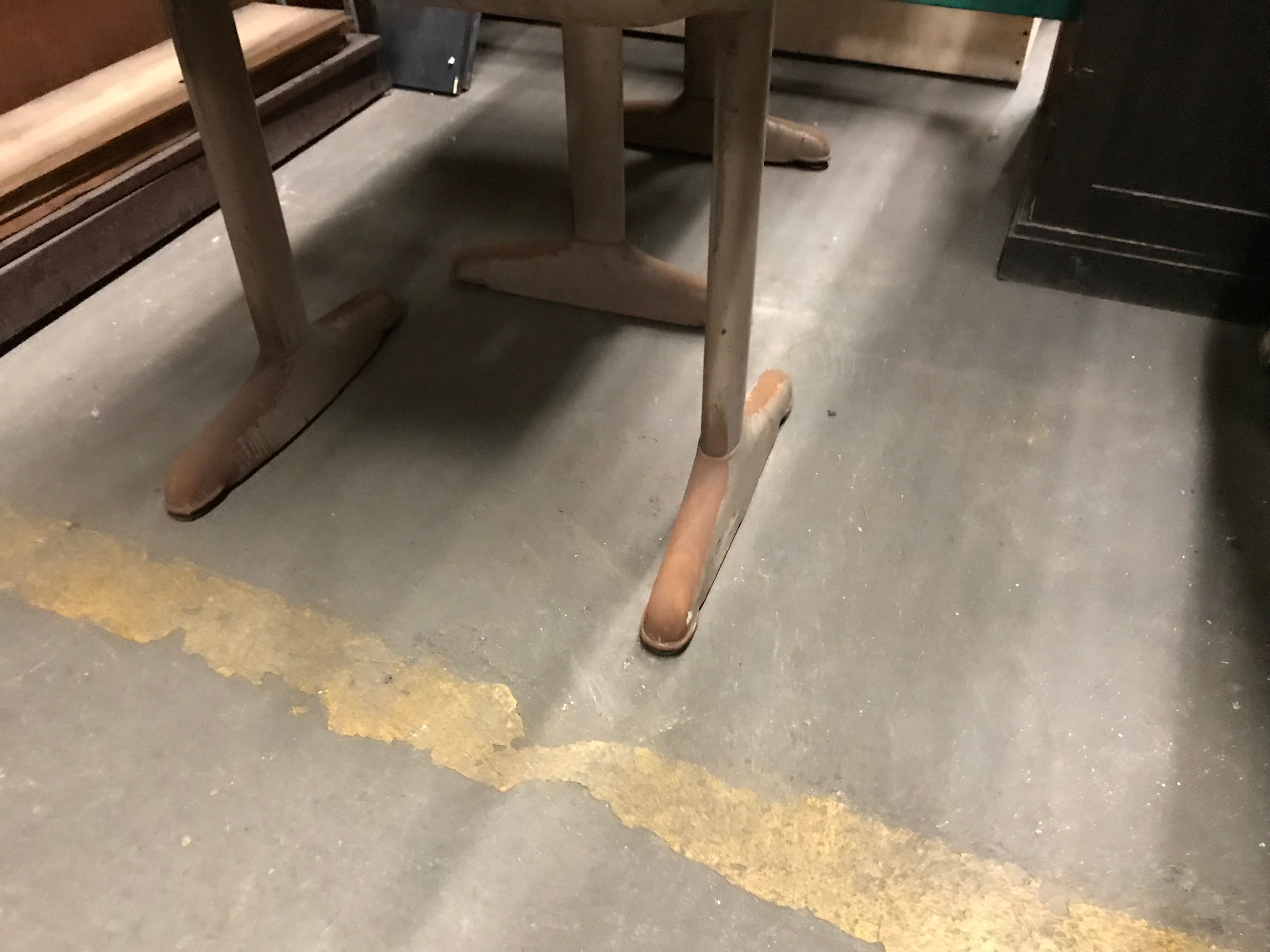 Vintage School Desk with Metal Base and Wood Top