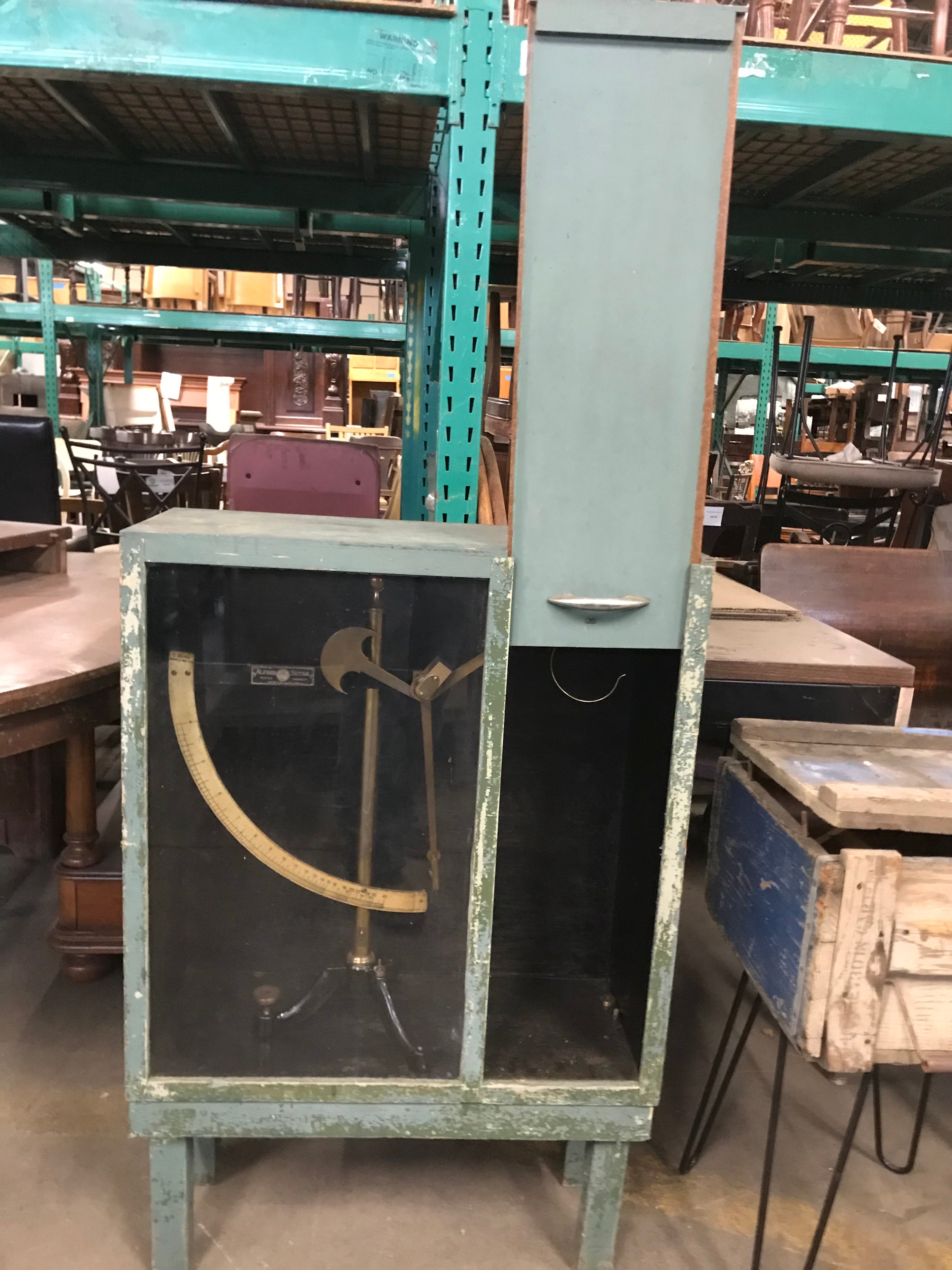 Display Cabinet with Glass Front and Slide Lift Door- Scale Balance Inside