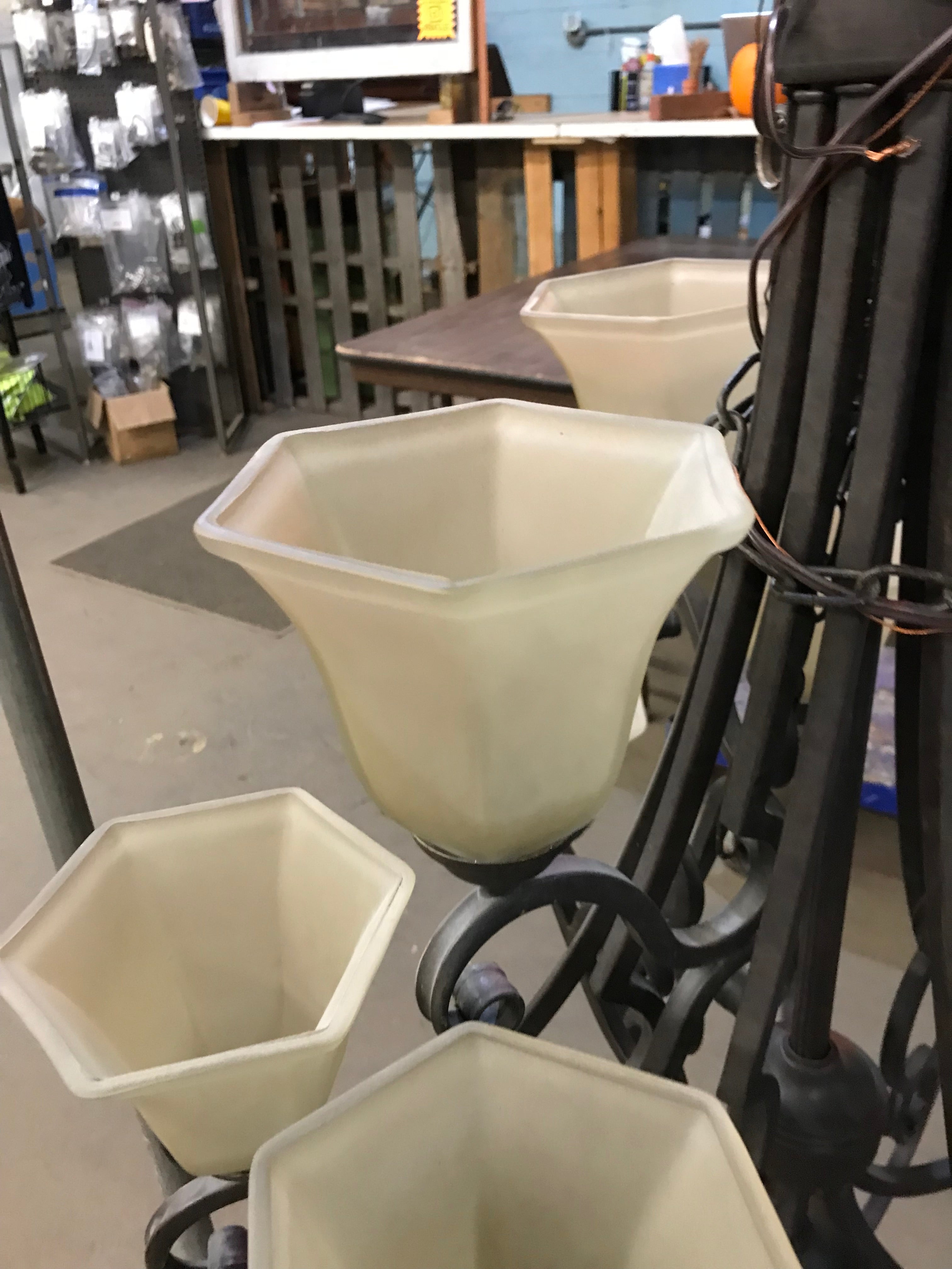 Large Chandelier with Glass Shades 15 Lite