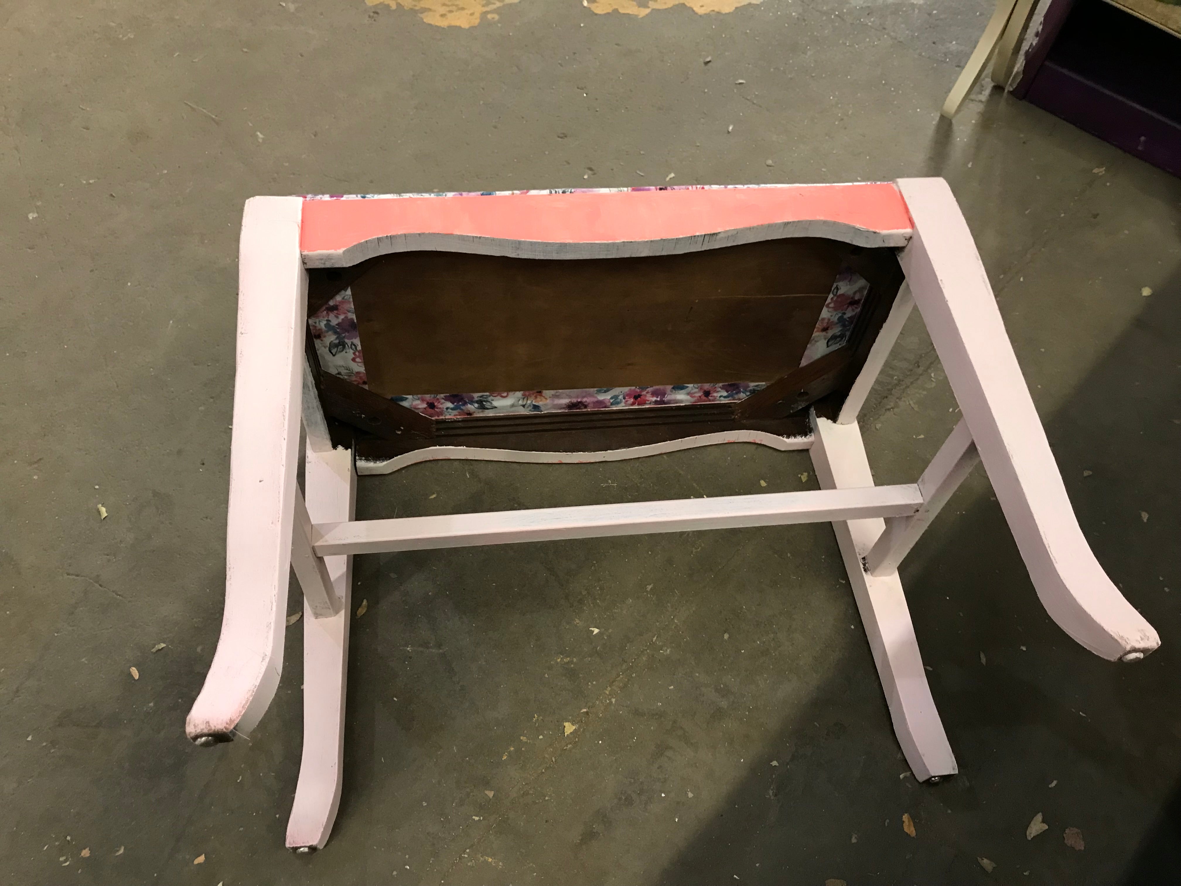 Small Wood Bench Pink